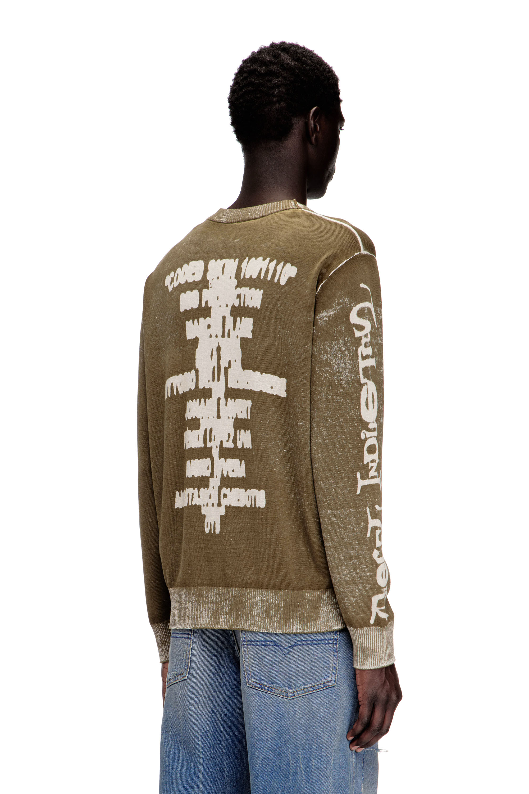 Diesel - K-YORKI, Man's Faded reverse-print jumper with lettering in null - 4