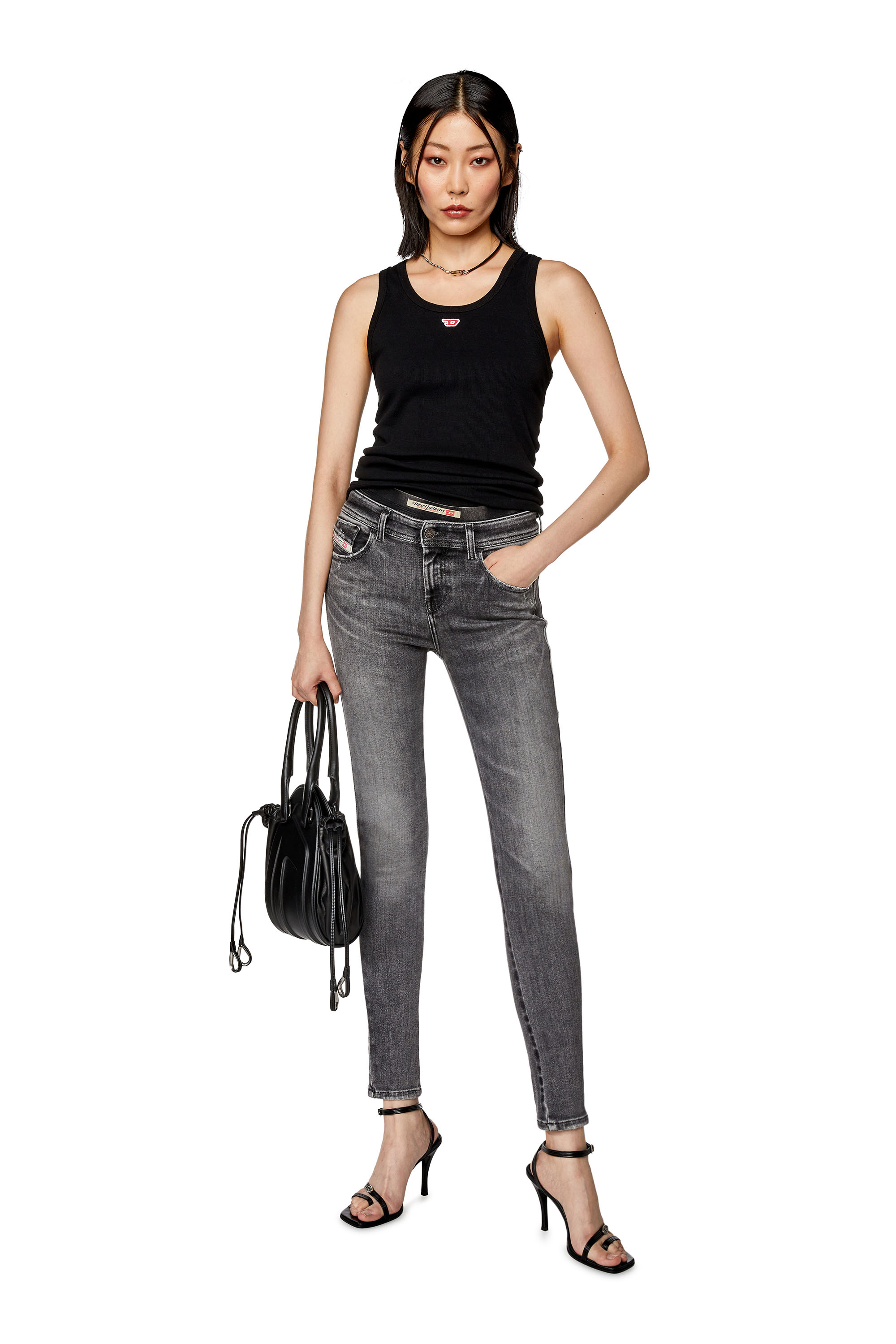 Diesel - Super skinny Jeans 2017 Slandy 09G12, Black/Dark grey - Image 4