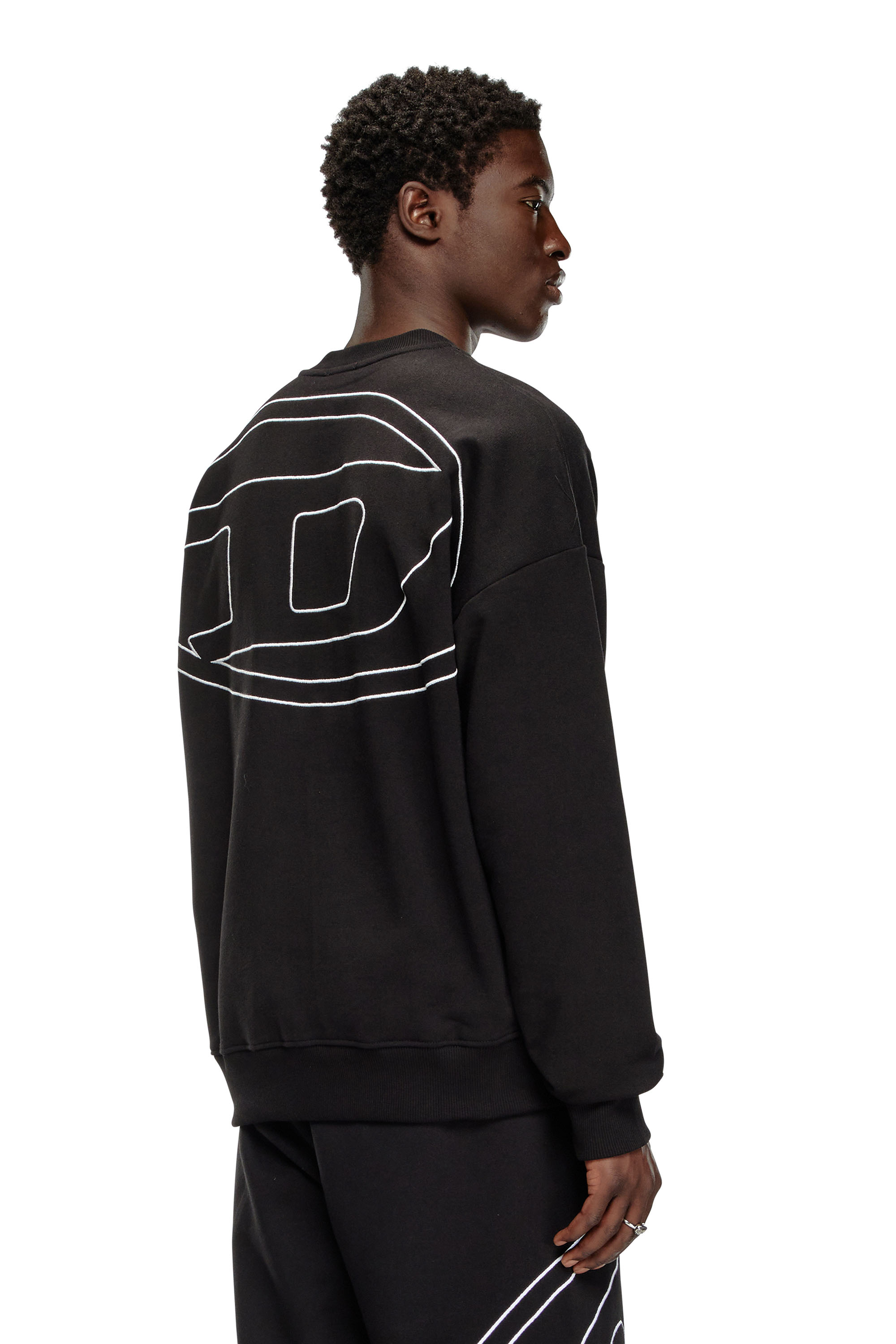 Diesel - S-ROB-MEGOVAL-D, Man's Sweatshirt with logo embroidery in Black - 1