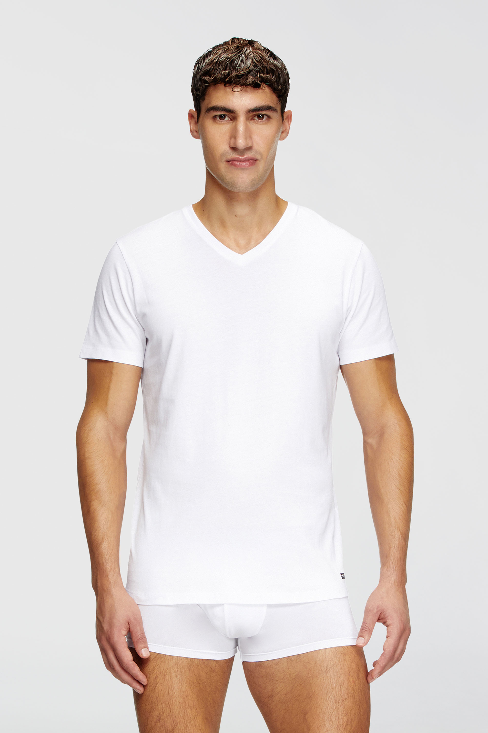 Diesel - MICHAEL-D-BOX-3PACK, Man's Three-pack of V-neck T-shirts in White - 2