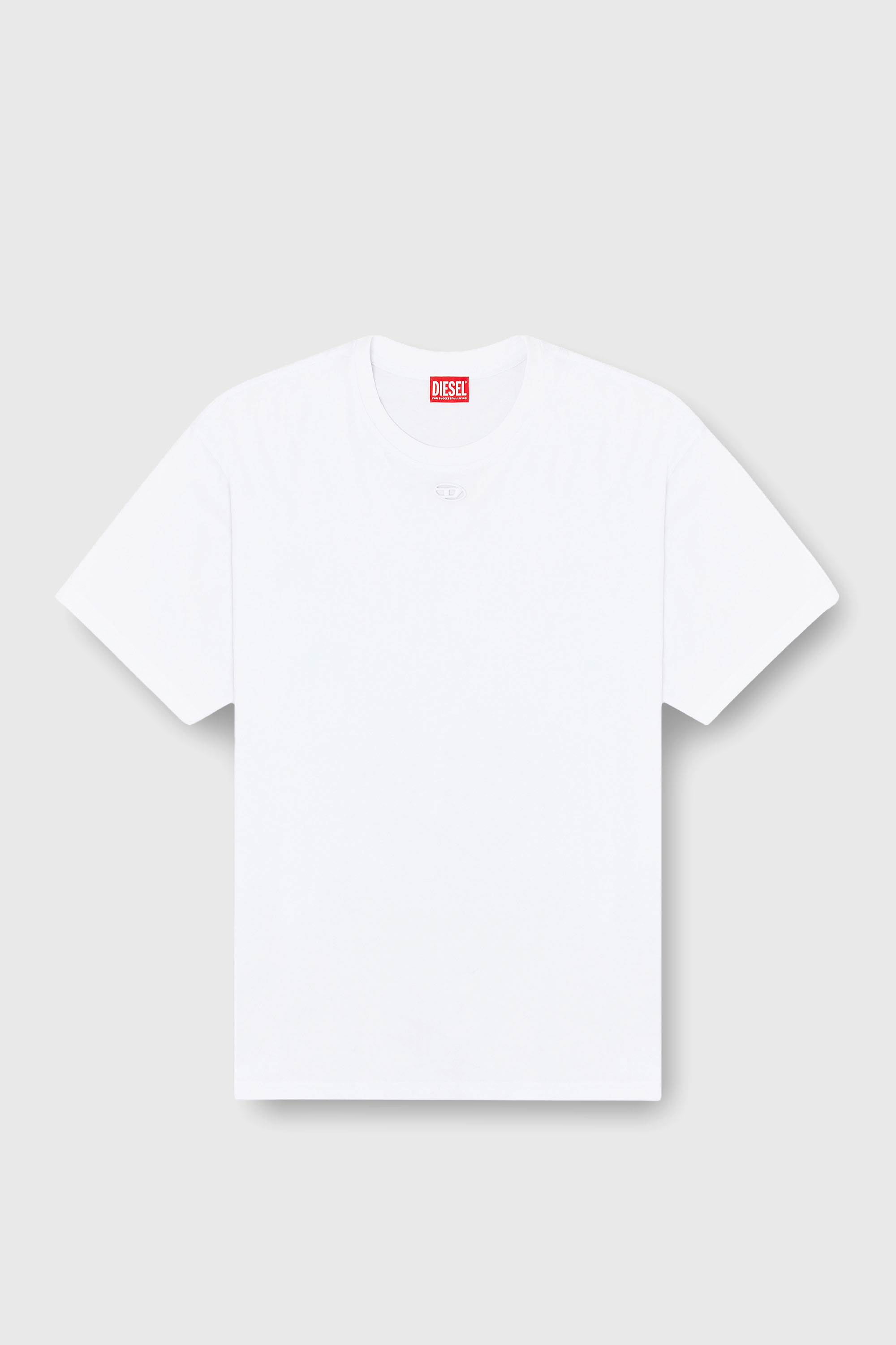 Diesel - T-BOXT-DCO, Man's Relaxed cotton T-shirt with Oval D embroidery in White - 1