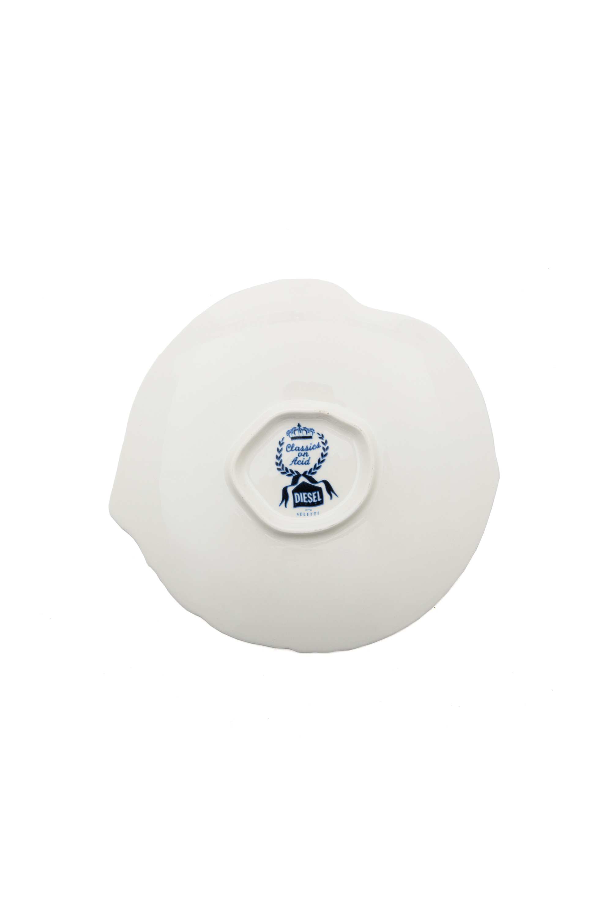 Diesel - 11230 DESSERT PLATE IN PORCELAIN "CLASSI, Unisex's Porcelain dessert plate in White/Blue - 2