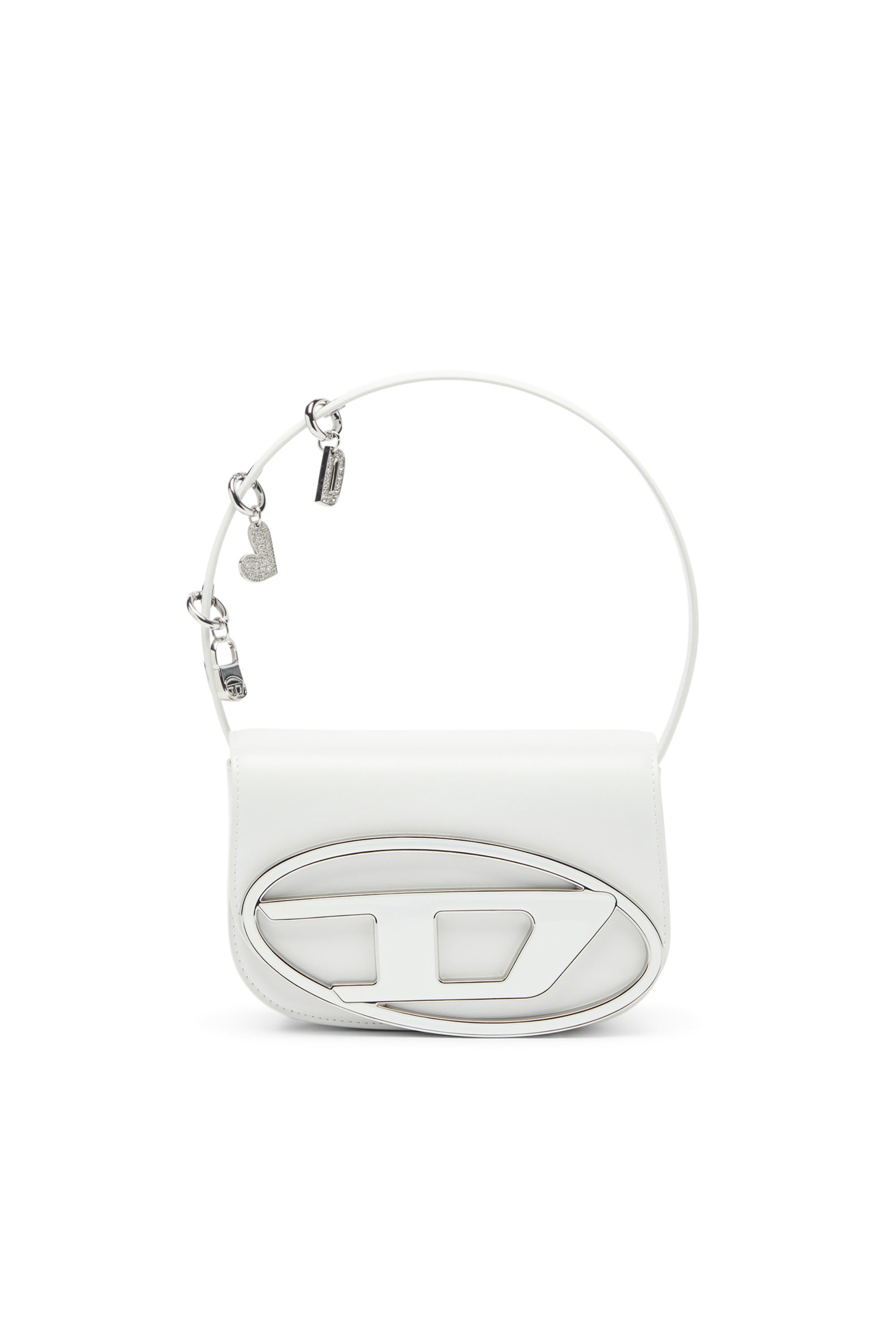 Diesel - 1DR, Woman's 1DR -Iconic shoulder bag in leather with handle charms in White - 1