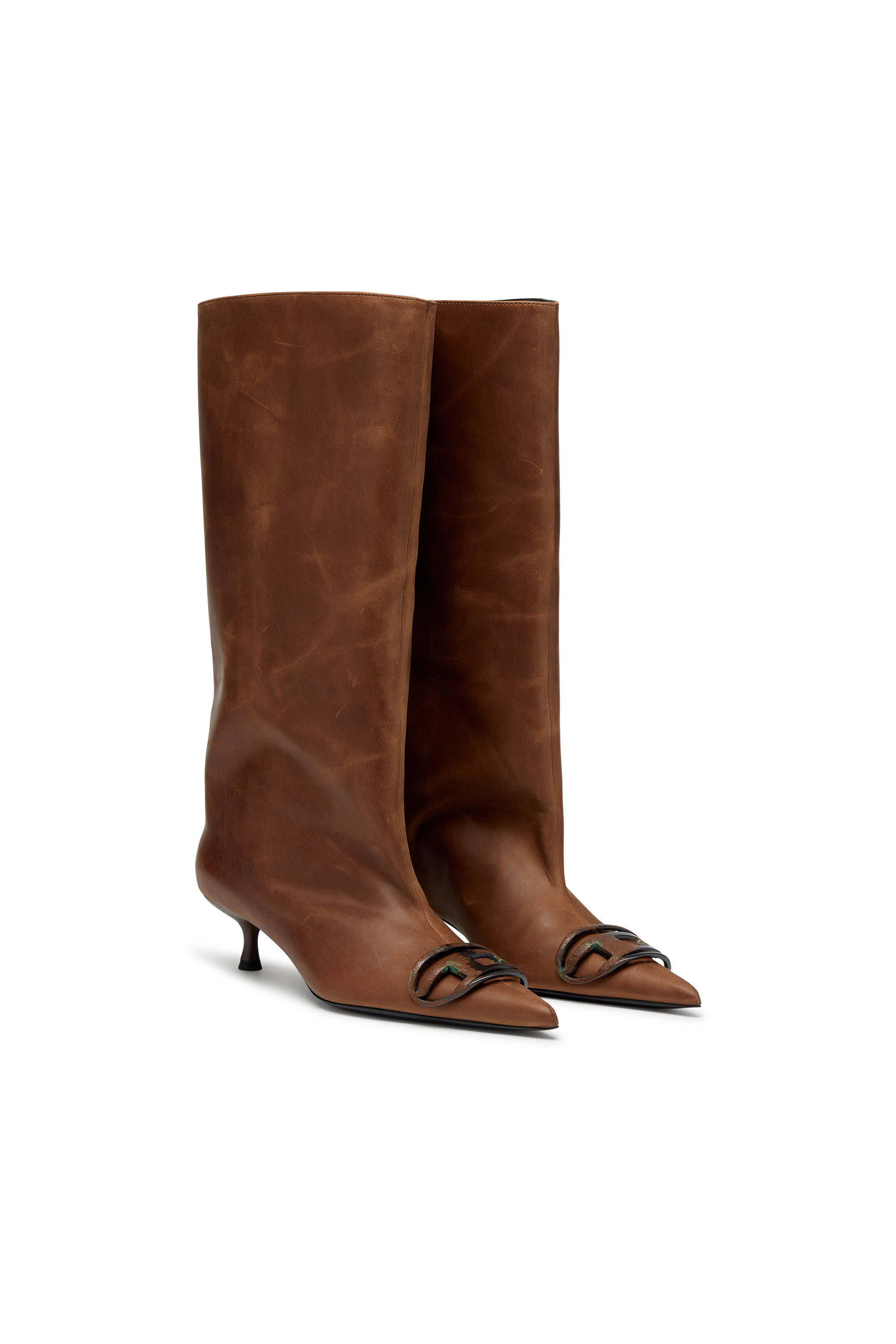 D-VENUS 40 KB TUBE, Brown Diesel - D-VENUS 40 KB TUBE, Woman's D-Venus-Knee-high boots in oiled leather in Brown - 2