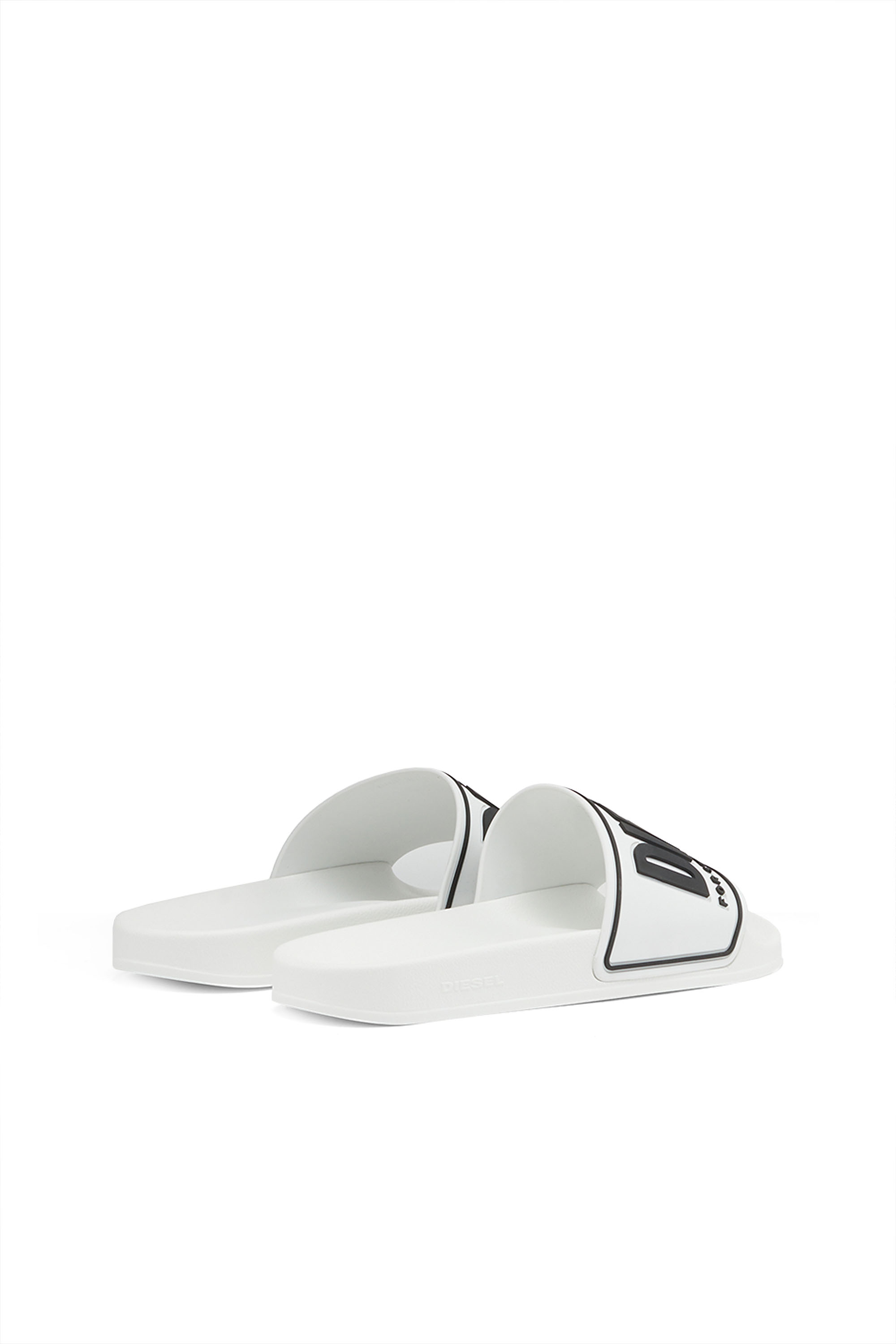 SA-MAYEMI CC W, White Diesel - SA-MAYEMI CC W, Woman's Sa-Mayemi-Rubber slides with embossed logo in White - 3