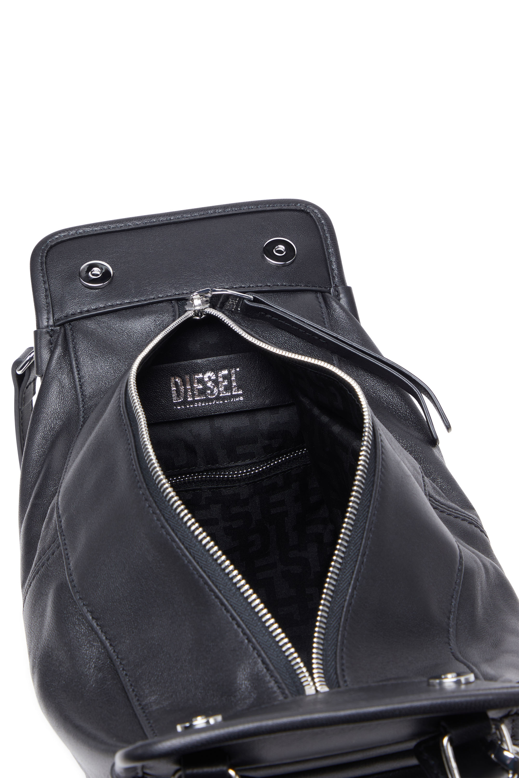 Diesel - D-VINA-RR S, Woman's D-Vina-RR S - Slouchy leather tote bag in Black - 3