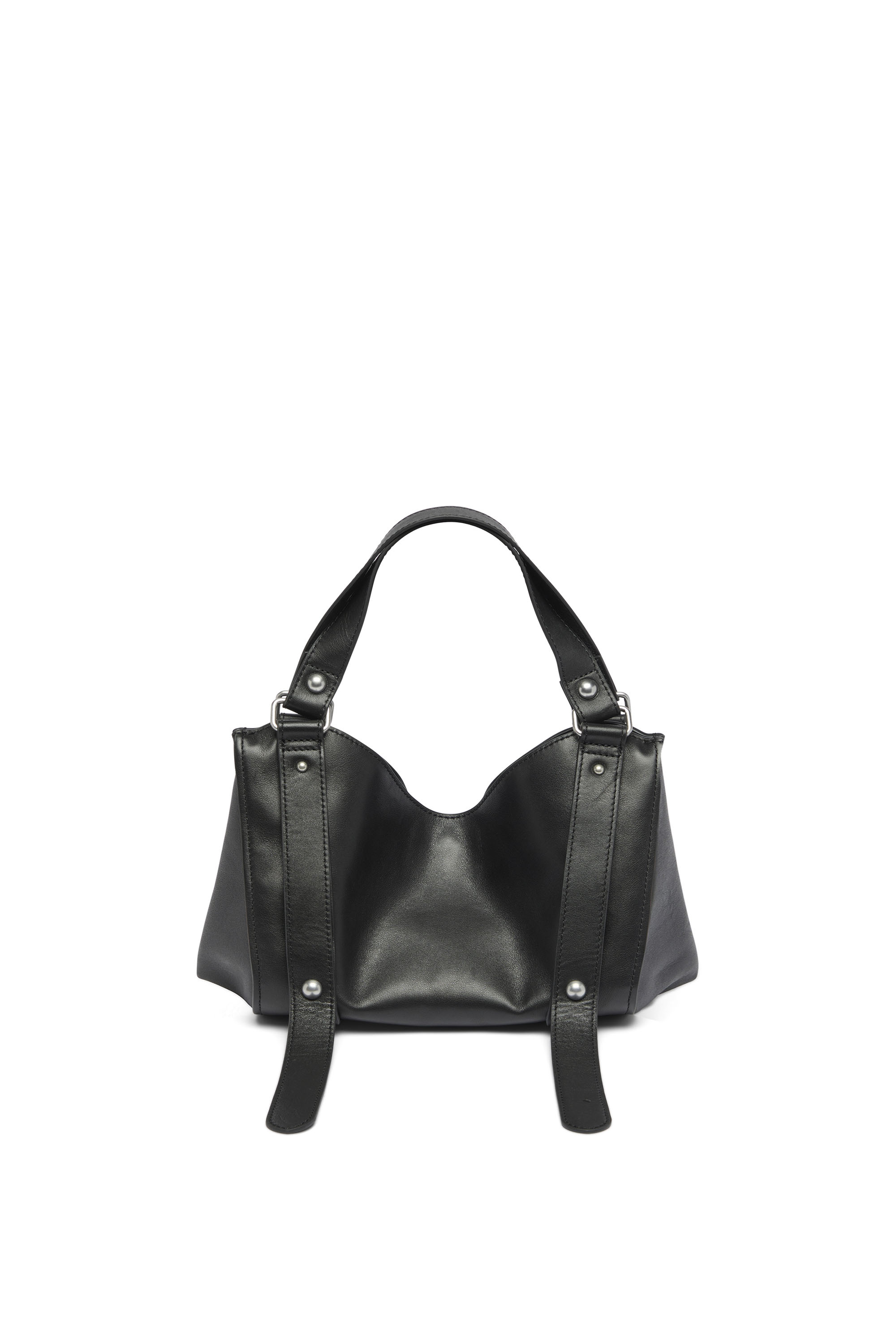 Diesel - D-ONE TOPHANDLE S, Woman's D-One-Small top-handle bag in treated leather in Black - 3