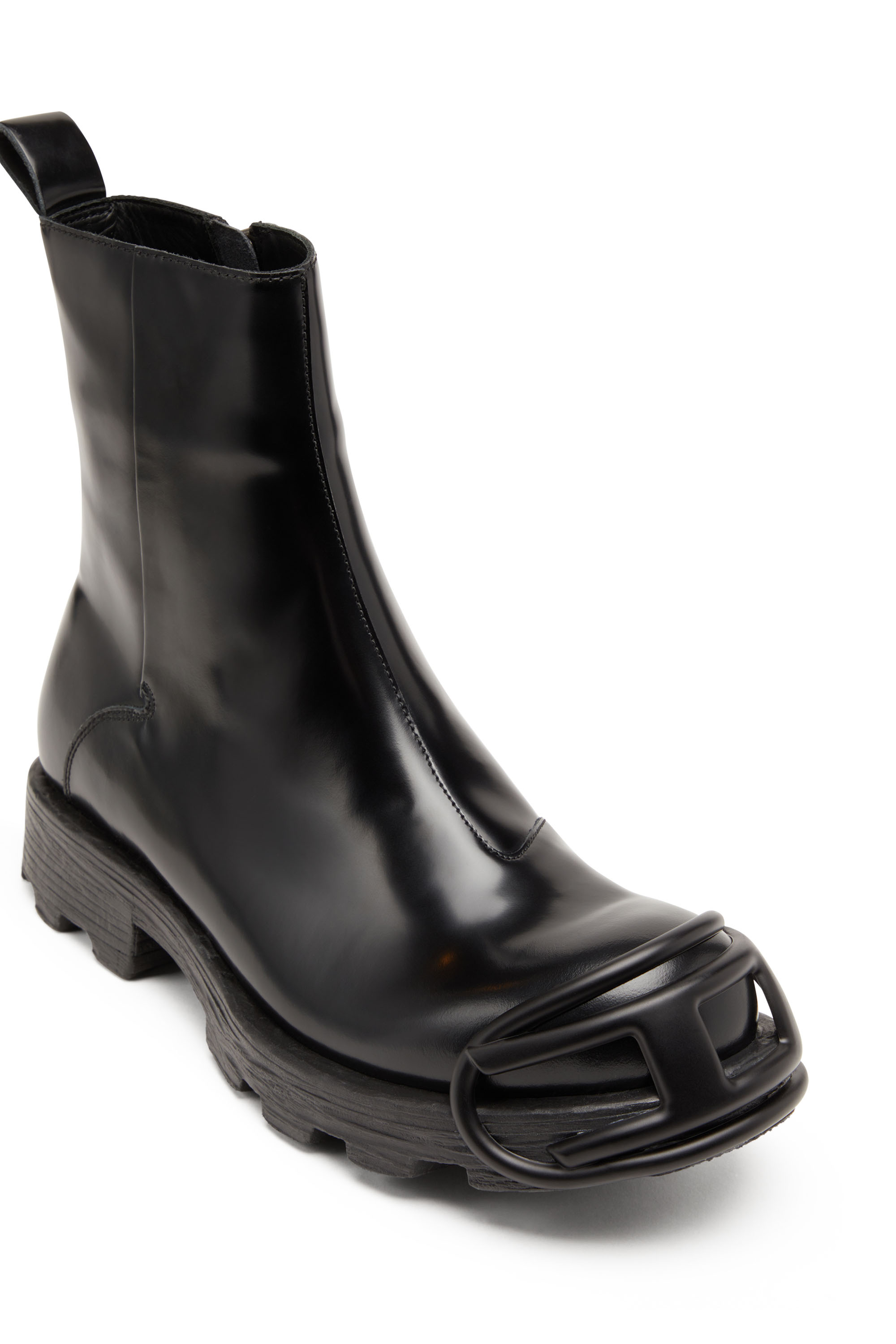 D-HAMMER BT ZIP D, Black Diesel - D-HAMMER BT ZIP D, Man's D-Hammer-Leather Chelsea boots with Oval D toe caps in Black - 6