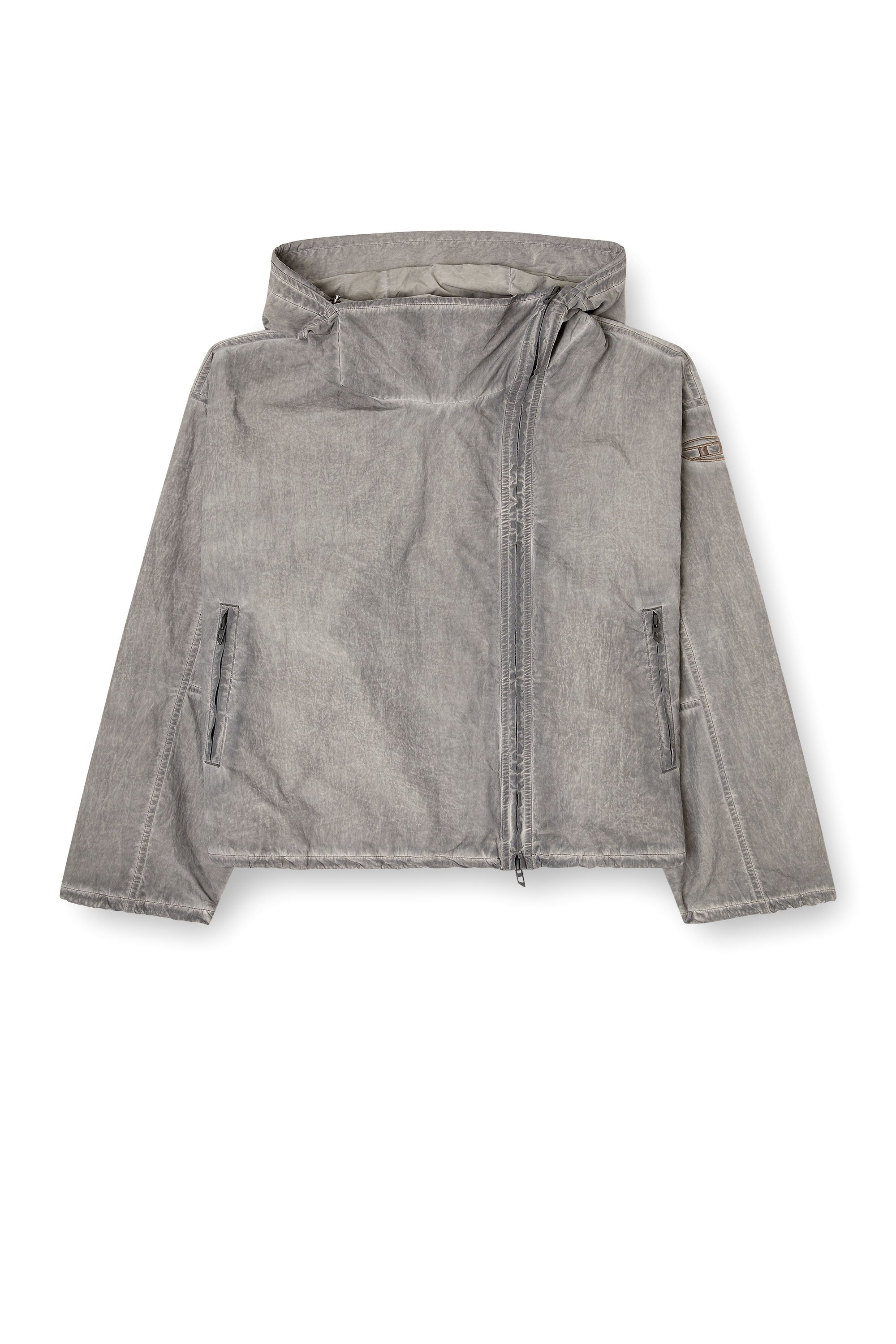 Diesel - G-ORILLA, Woman's Hooded windbreaker in treated Taslan in Dark grey - 3