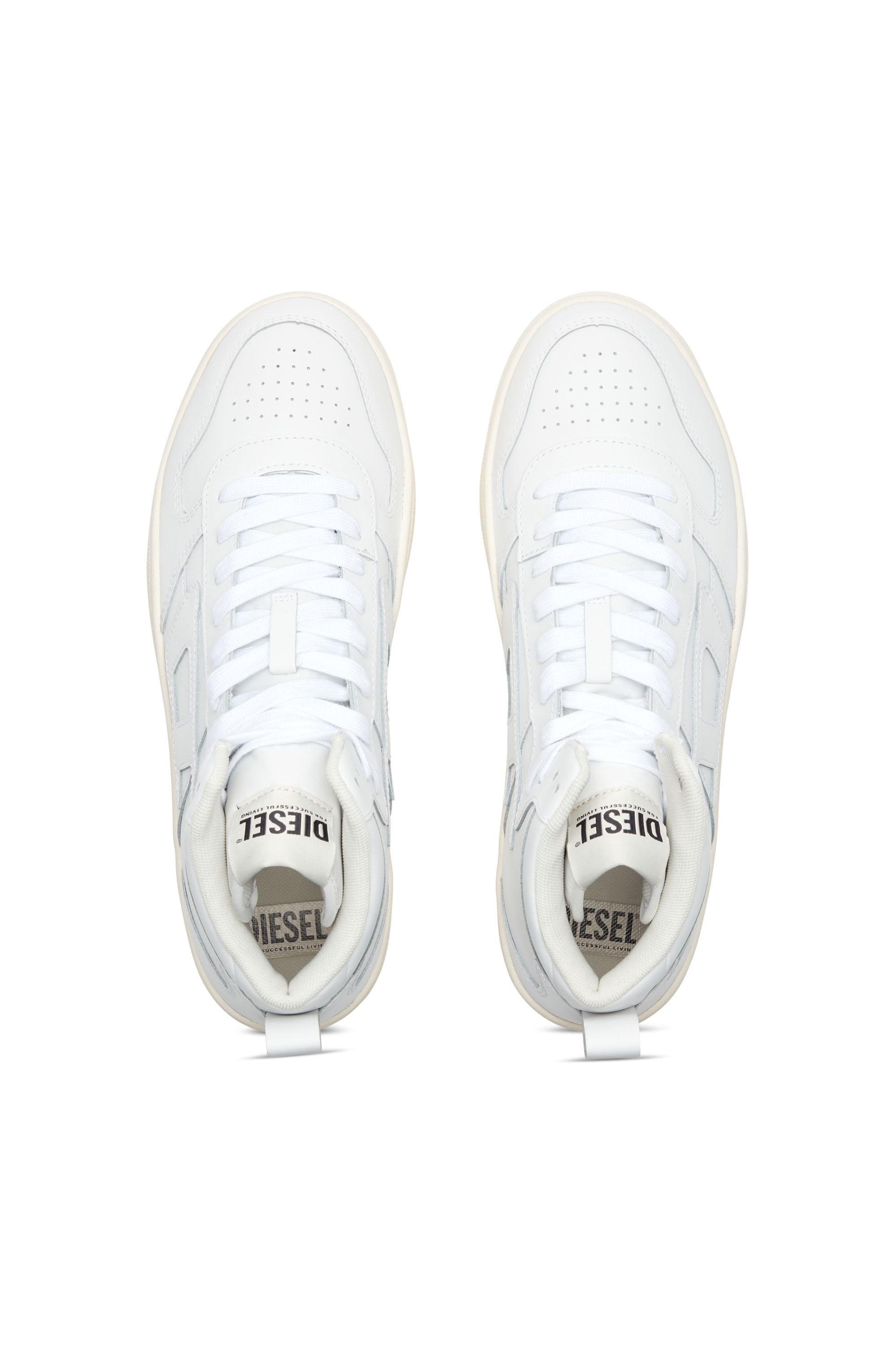 Diesel - S-UKIYO V2 MID, Man's S-Ukiyo-High-top sneakers in leather in White - 5