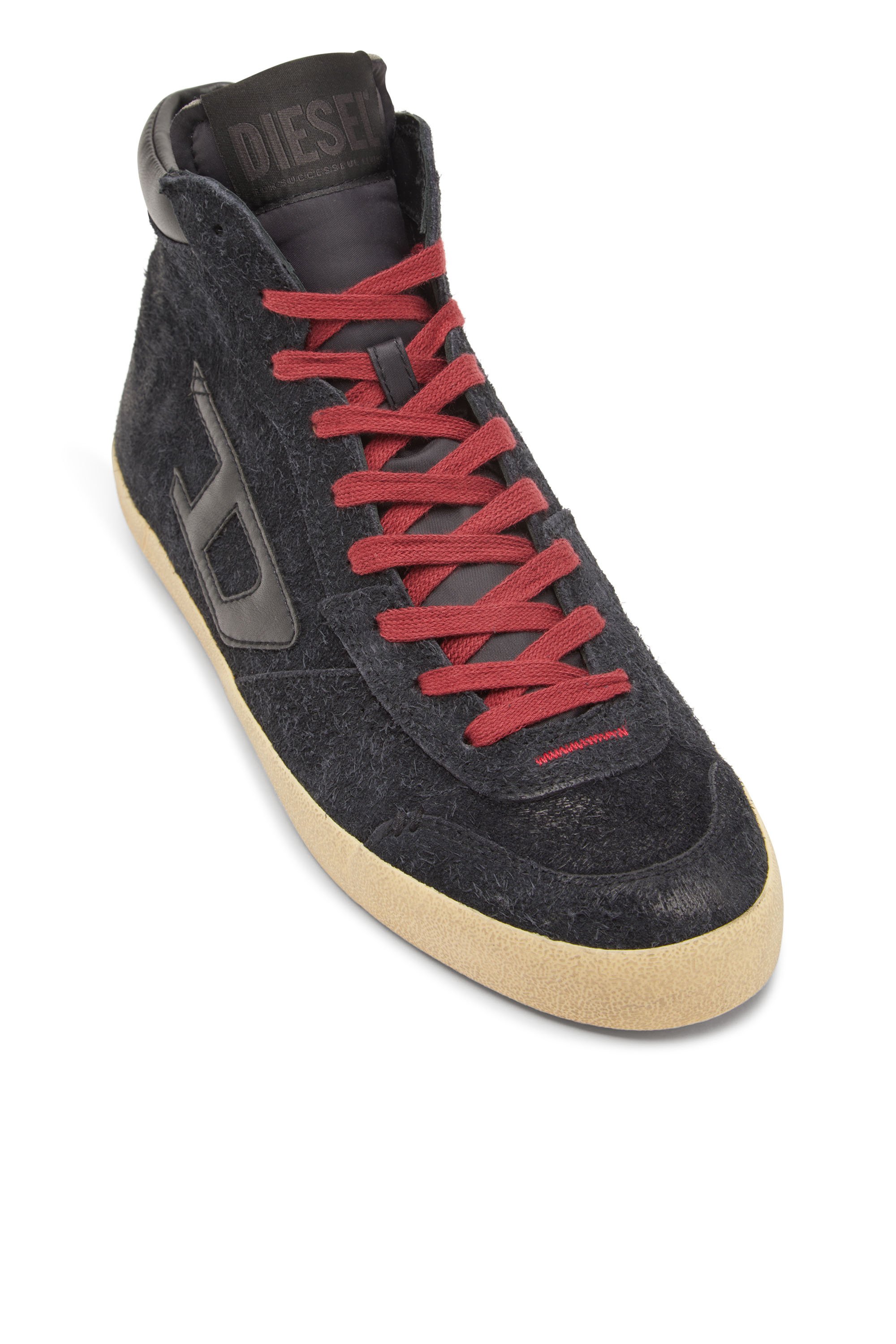 Diesel - S-LEROJI MID, Man's S-Leroji-High-top sneakers in hairy suede in Black - 6