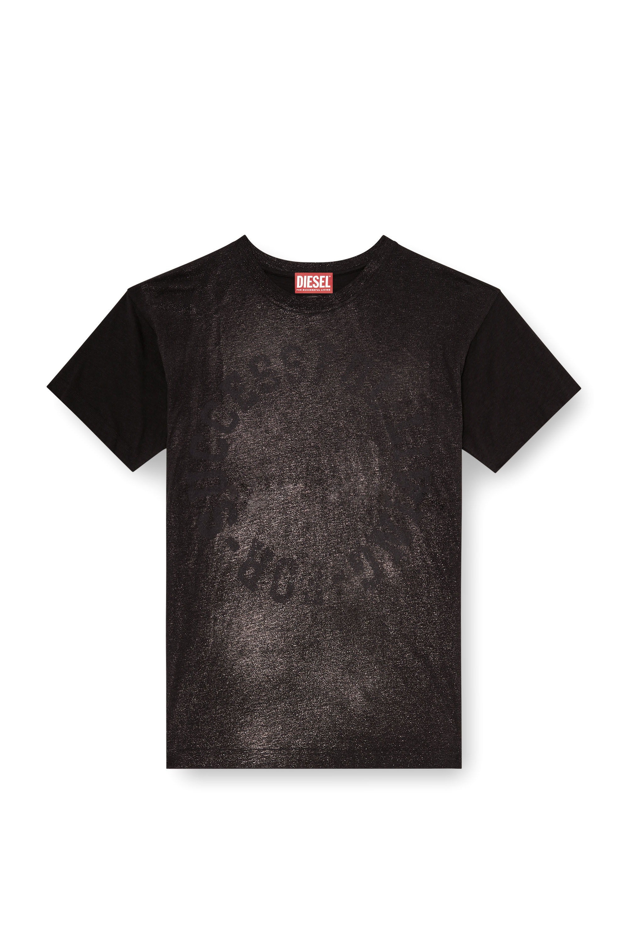 Diesel - T-NORM-AA2, Man's Cotton crew-neck T-shirt with foil print in Black - 2