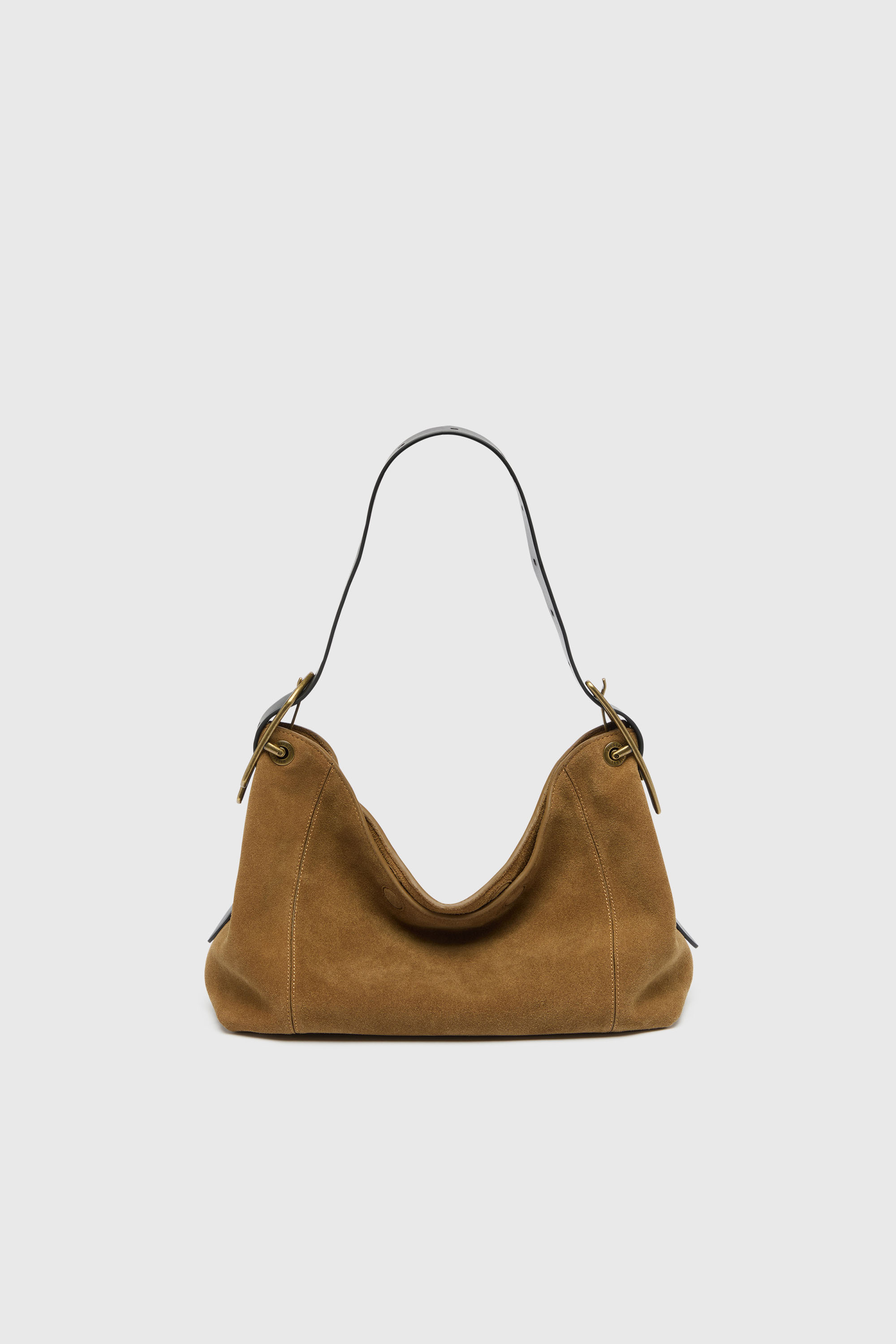 Diesel - D-LINE HOBO S, Woman's D-Line-Shoulder bag in waxed suede in Light Brown - 1