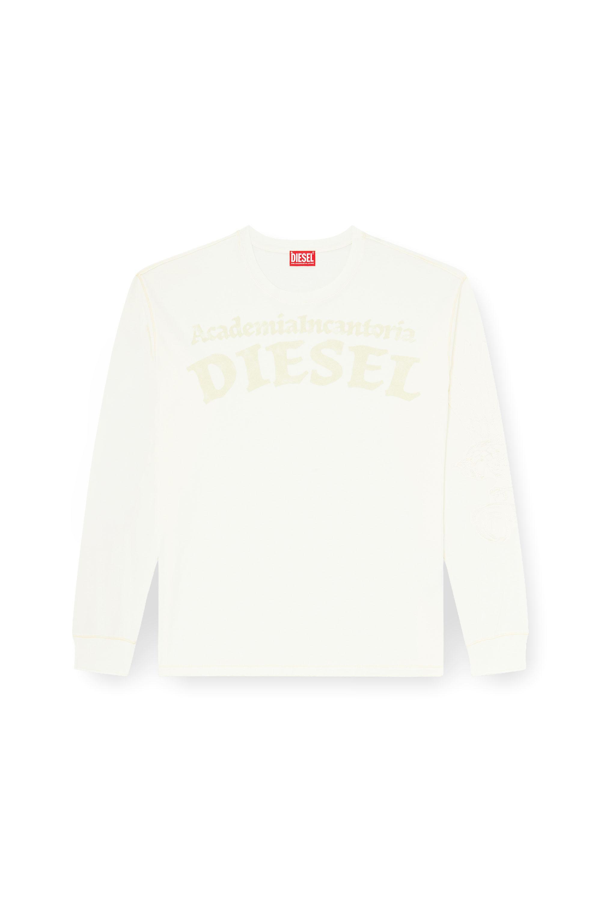 Diesel - T-NORM-LS-AA3, Man's Long-sleeve T-shirt with prints and patches in White - 2