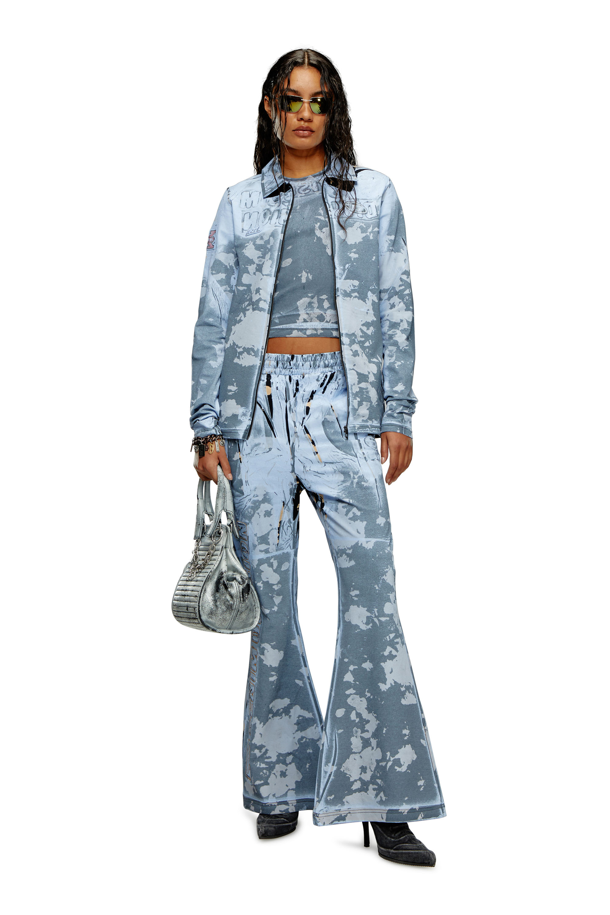 Diesel - S-CORSE-P1, Unisex's Zip shirt in coated jersey in Blue - 8