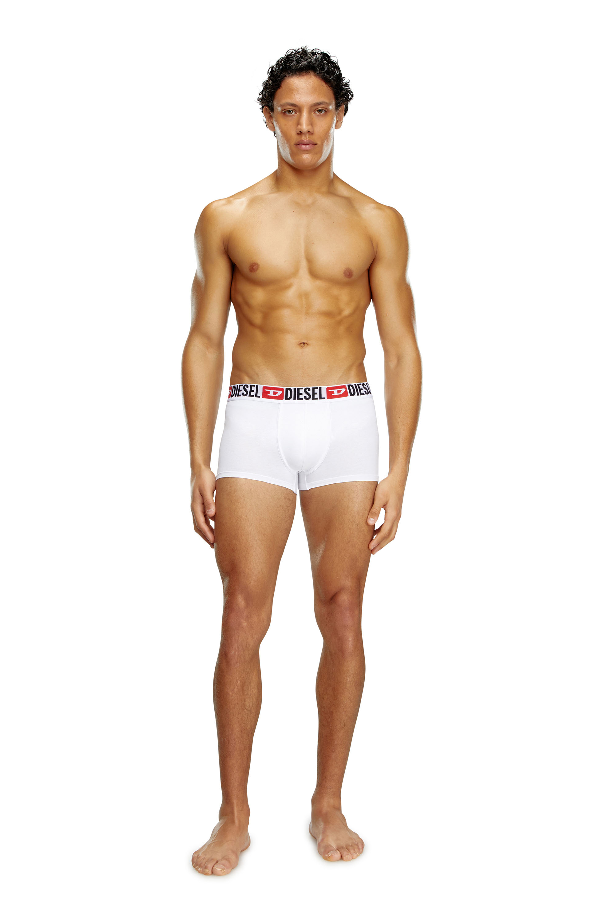 Diesel - UMBX-DAMIENTHREEPACK, Man's Three-pack of all-over logo waist boxers in White - 1