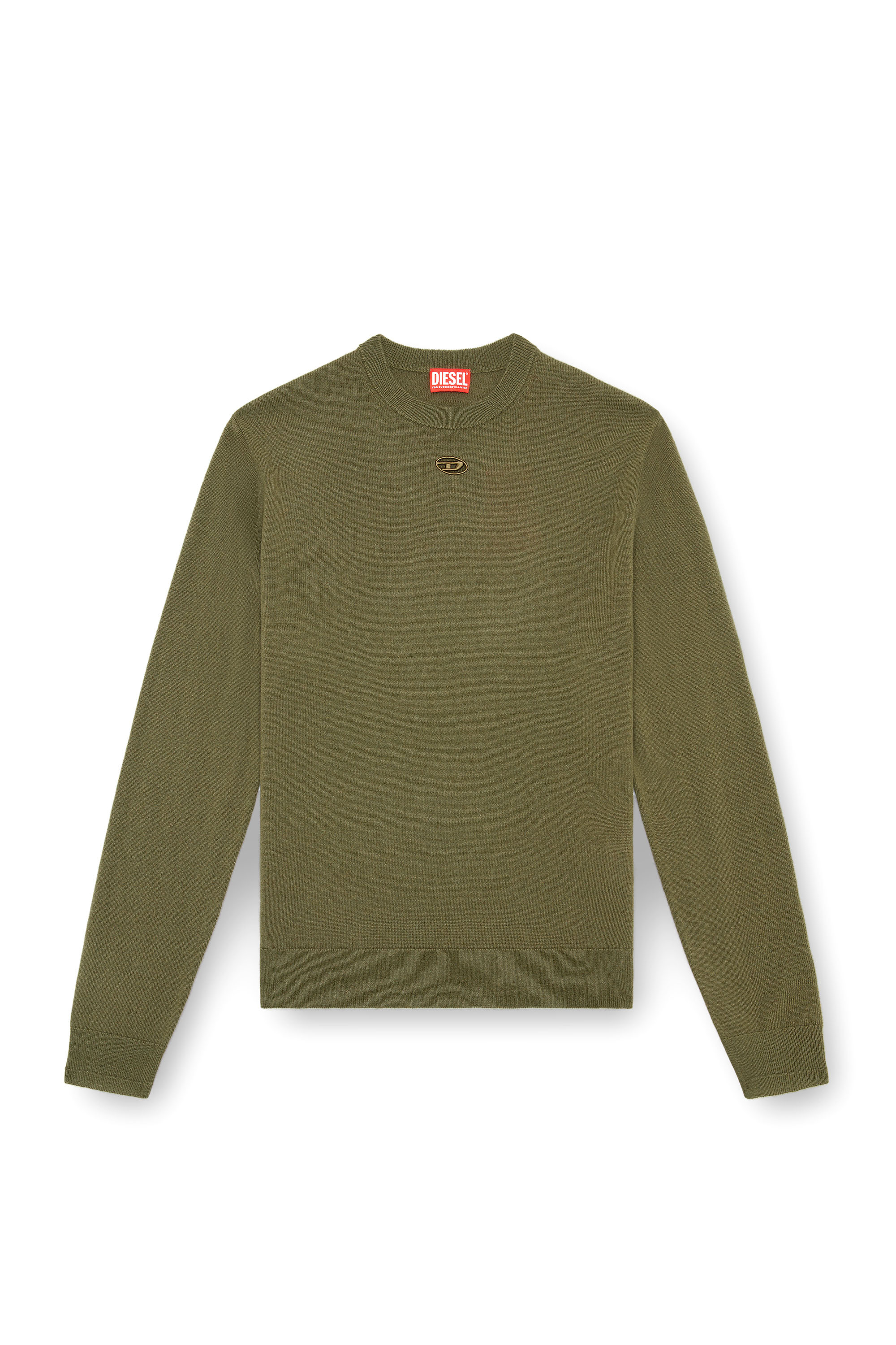 Diesel - K-VIERI, Man's Wool and cashmere jumper in Dark Green - 3