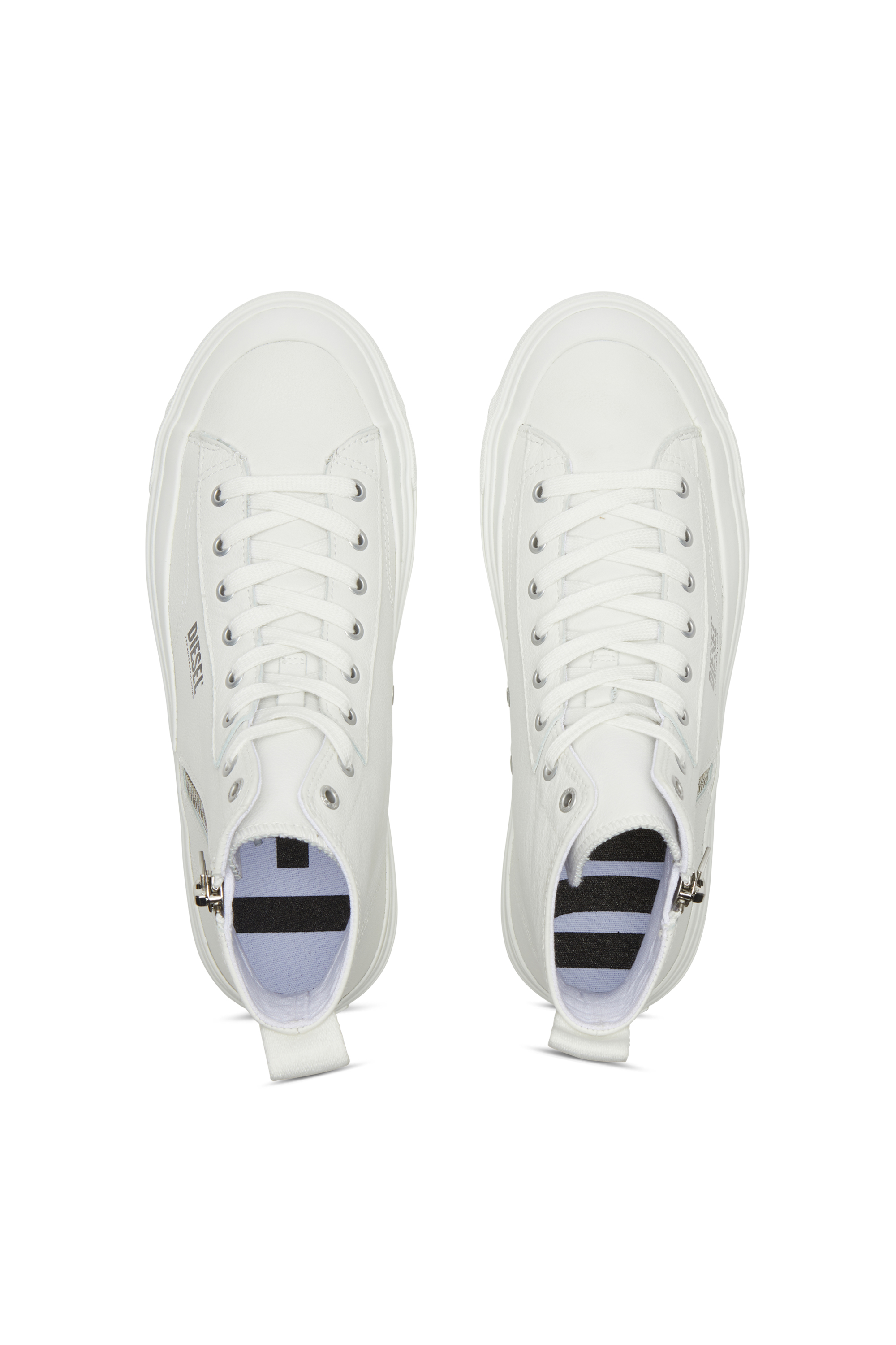 Diesel - S-ATHOS DV MID, Man's S-Athos Dv Mid - High-top sneakers with side zip in White - 6