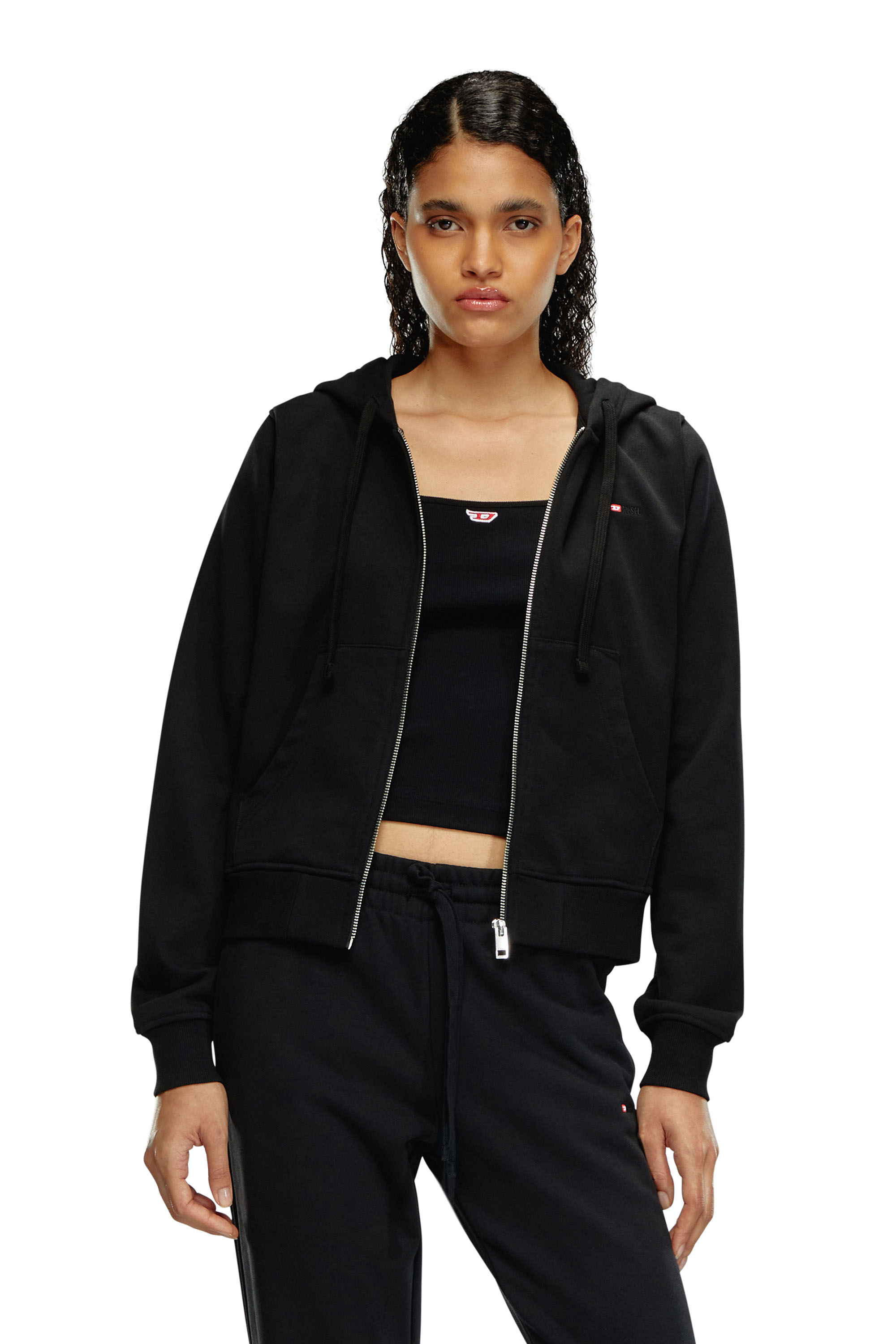 Diesel - F-REGGY-HOOD-ZIP-MICRODIV, Black - Image 1