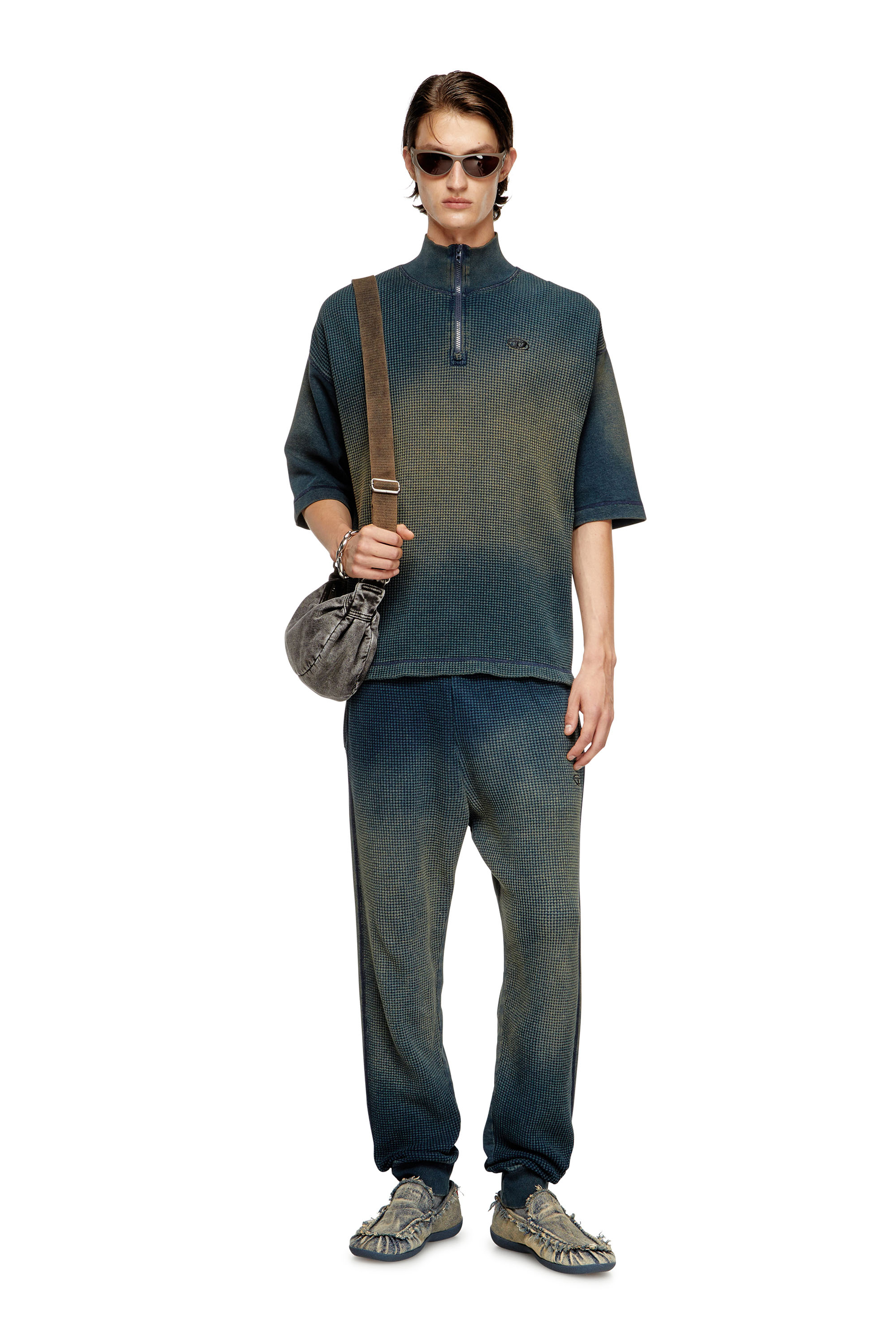 Diesel - P-WAFY, Man's Waffle track pants in Dark Blue - 3