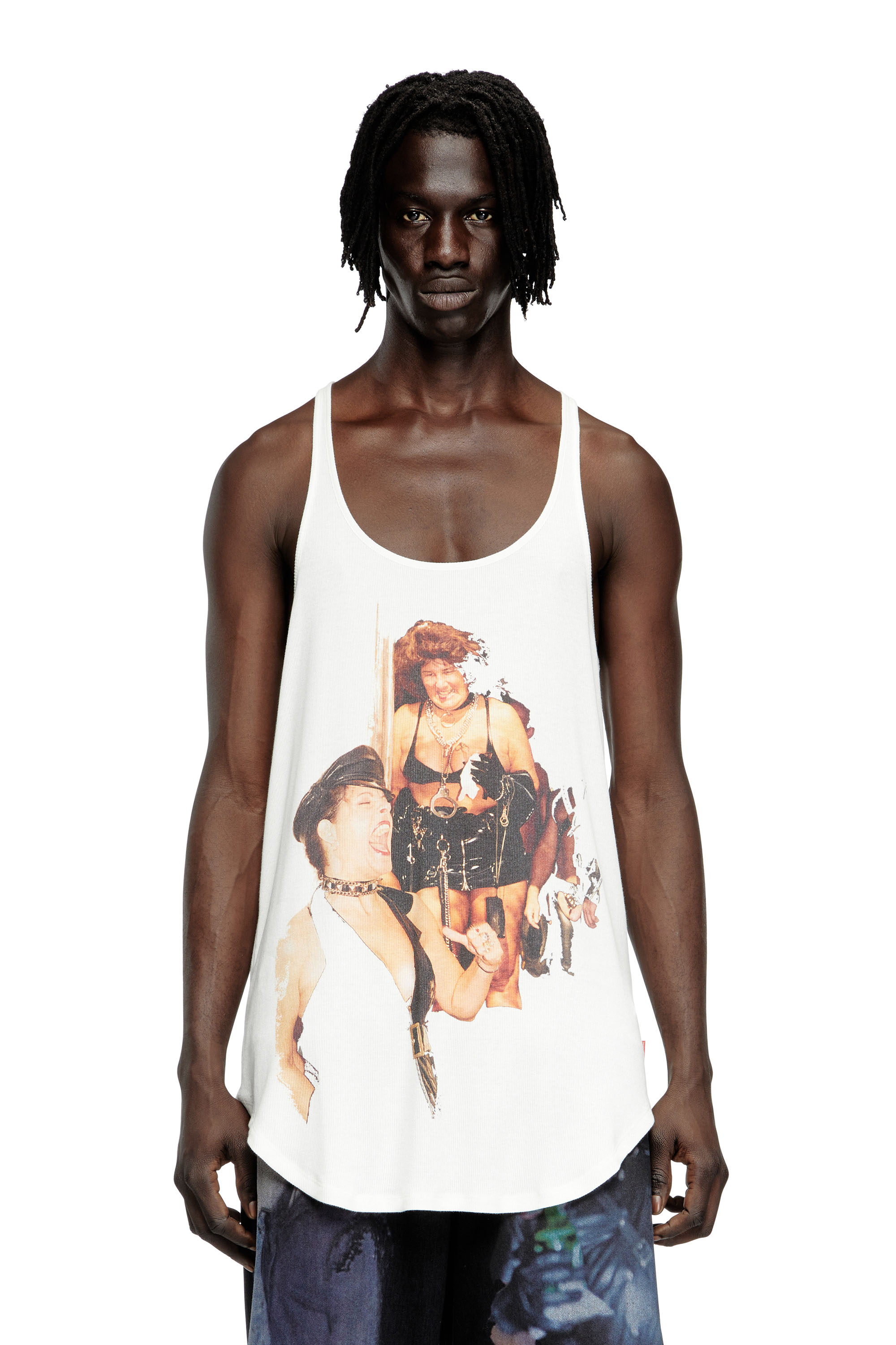 Diesel - PR-T-SHANRY-W-TOM25, Unisex's Tank top with graphic print in White - 3