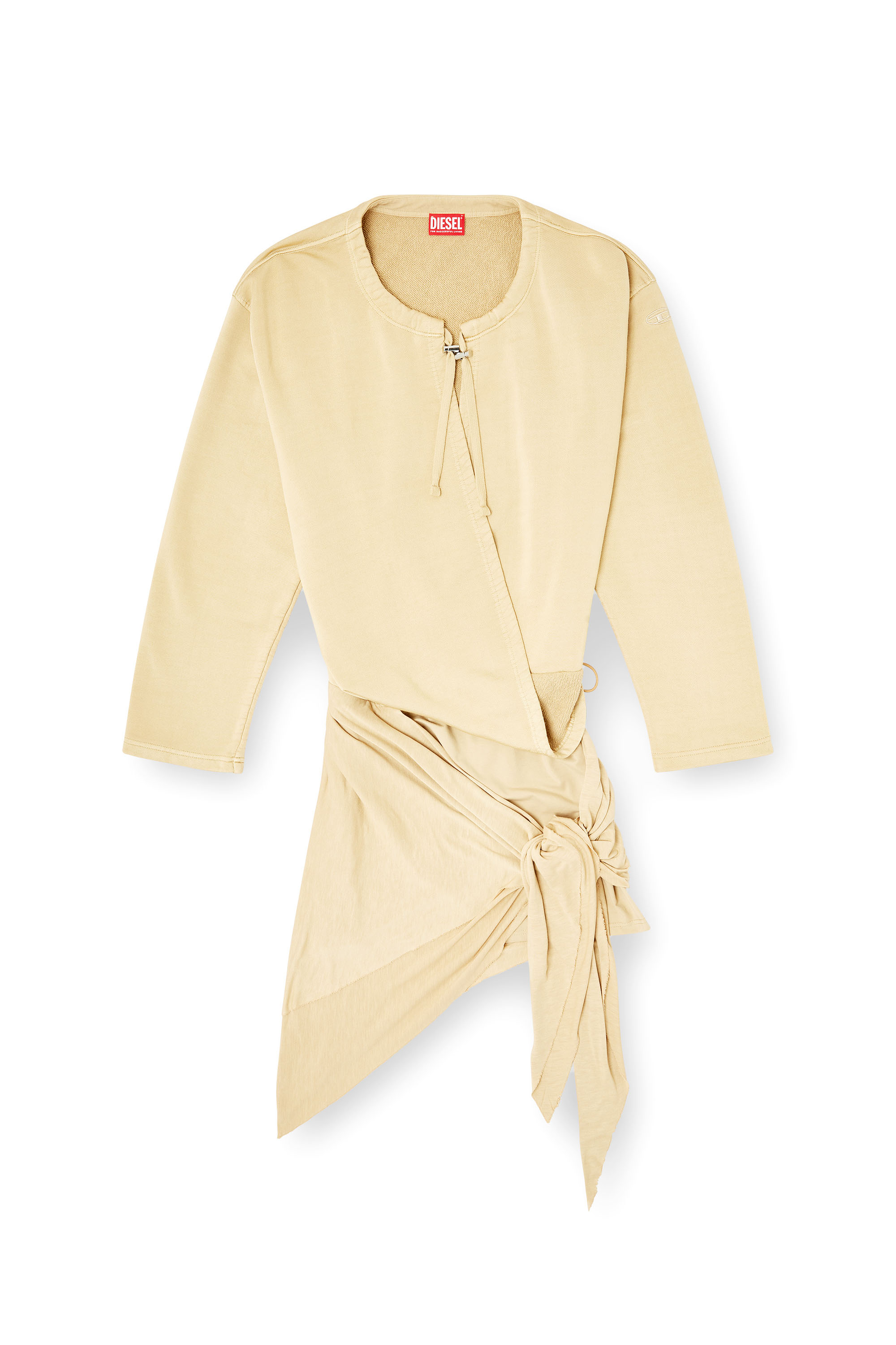 Diesel - D-CREED, Woman's Draped dress with ruched skirt in Beige - 3