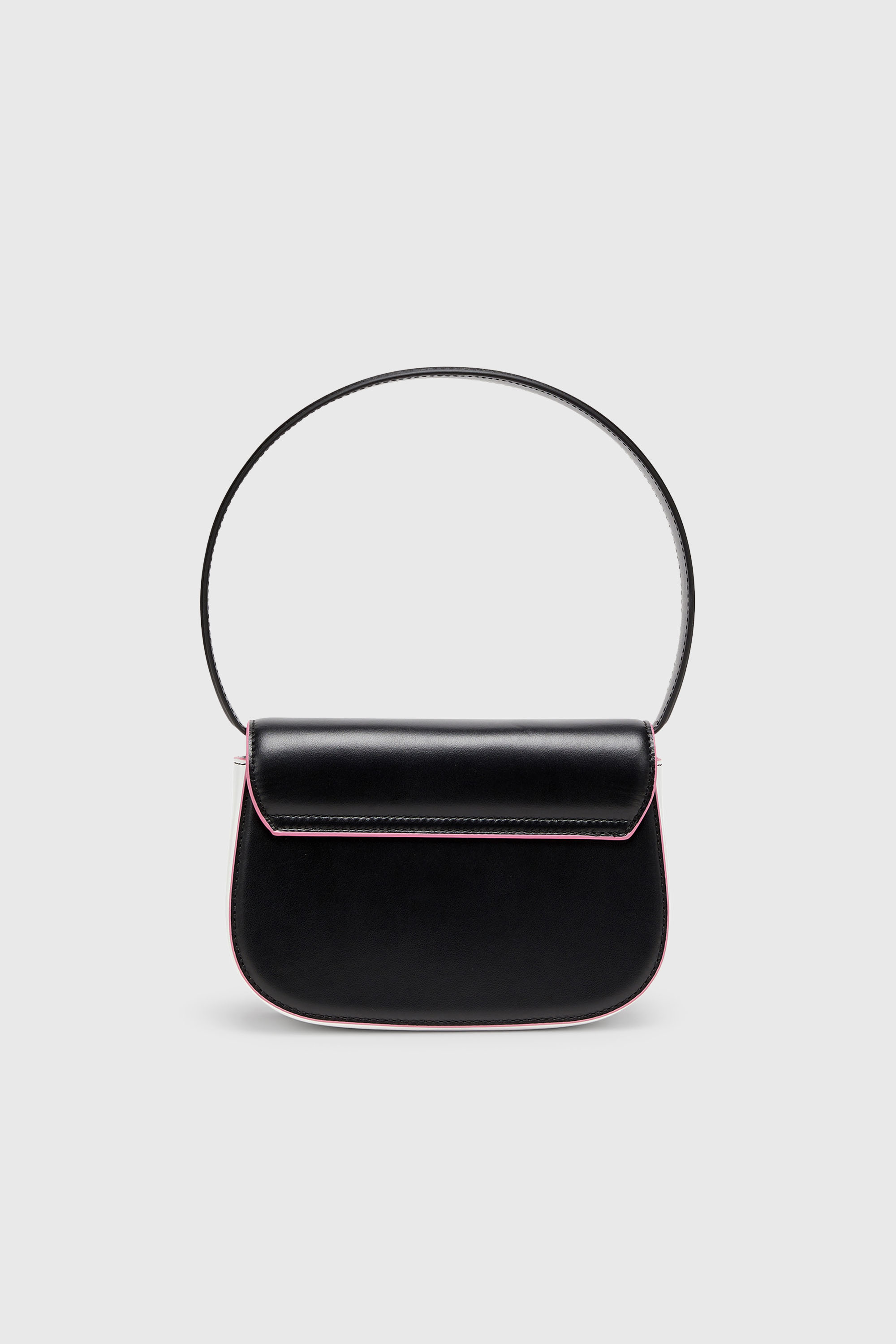 Diesel - 1DR, Woman's 1DR - Iconic shoulder bag in nappa leather in Black/Pink - 2