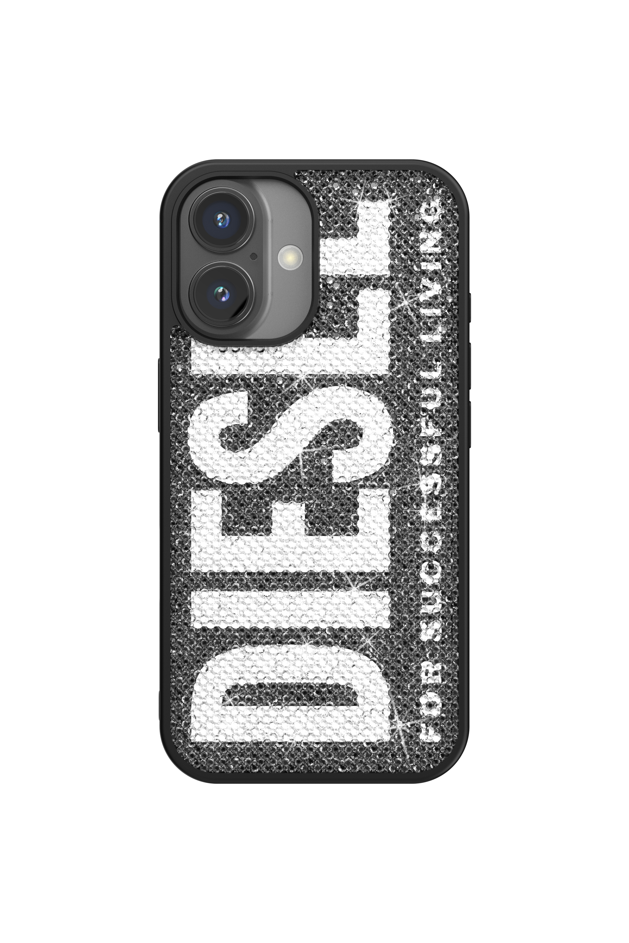 Diesel - 60183 MOULDED CASE, Unisex's Swarovski Crystal Case for iP 16 in Black - 2