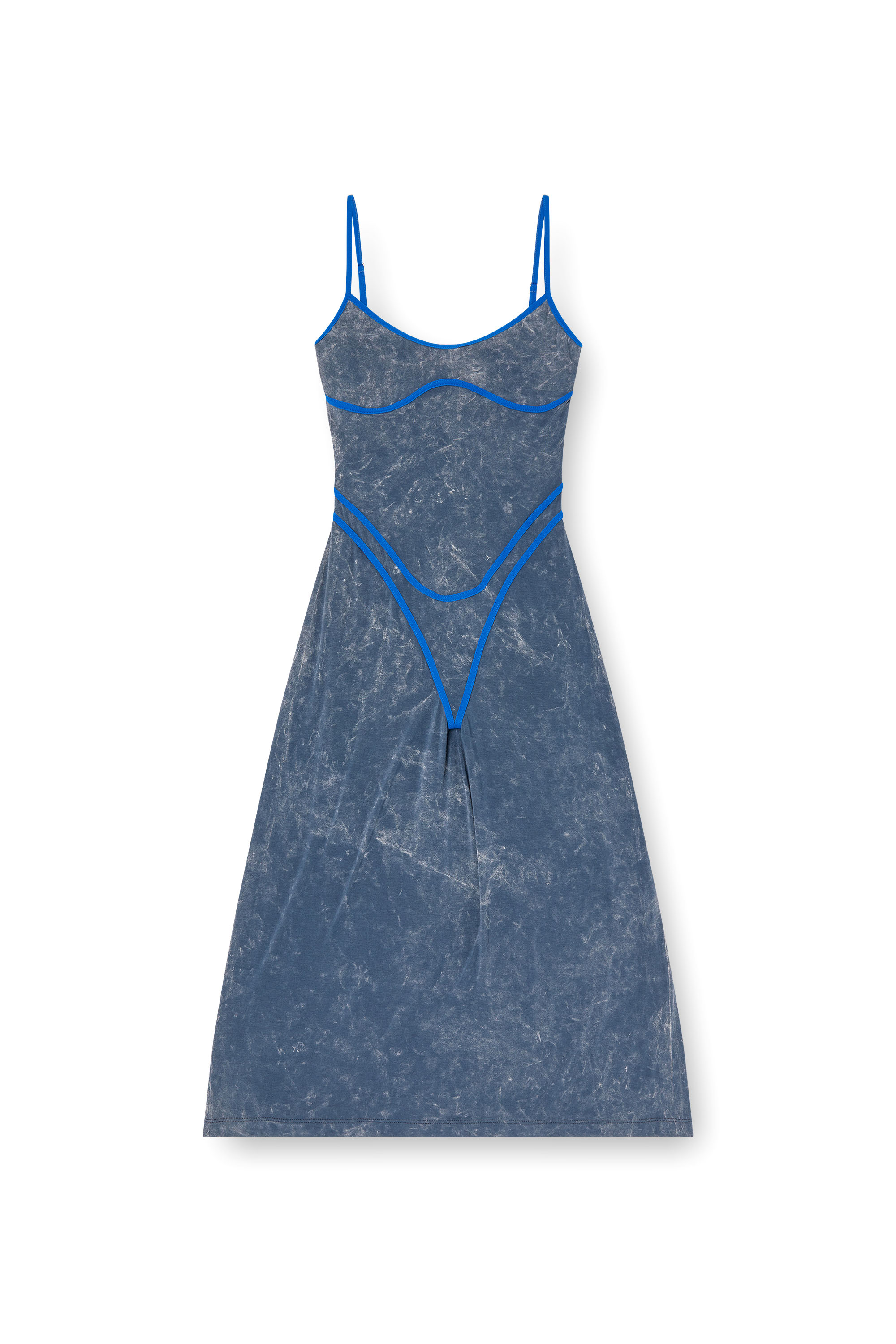 Diesel - D-WOW, Woman's Strappy dress with underwear detail in Blue - 1