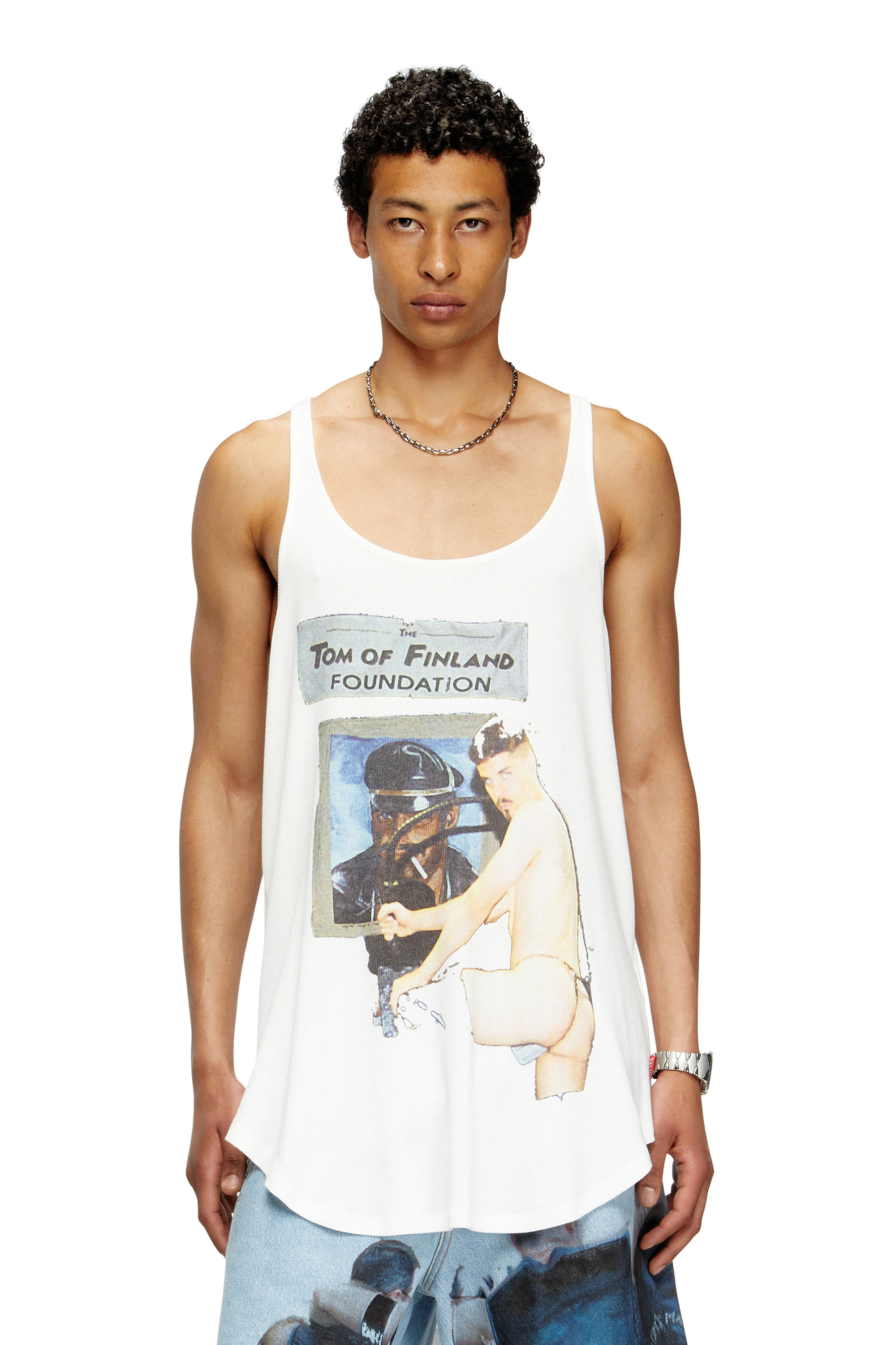 Diesel - PR-T-SHANRY-TOM25, Unisex's Tank top with graphic print in White - 3