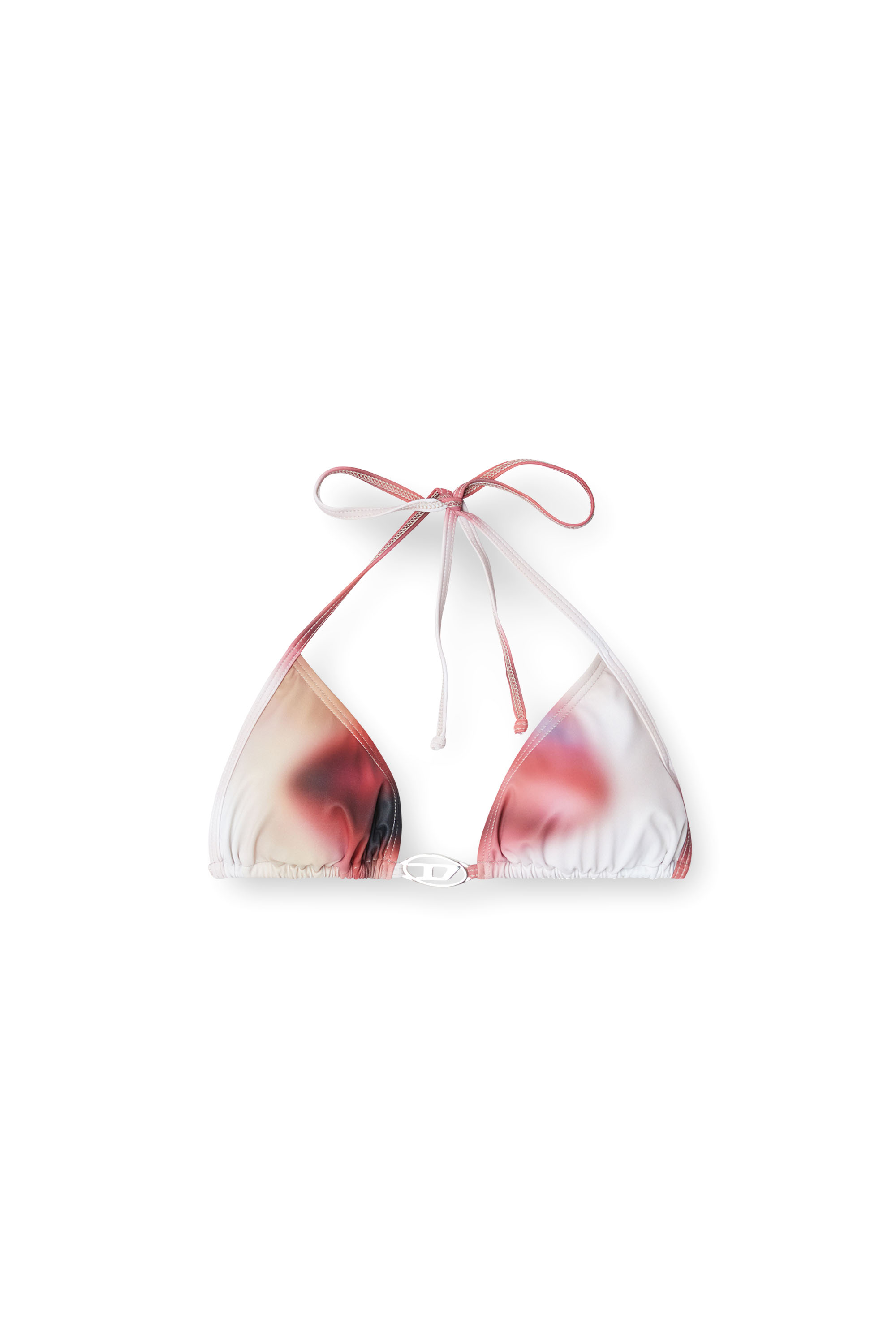Diesel - PR-SEES-T, Woman's Bikini top with blurred print in Pink - 4