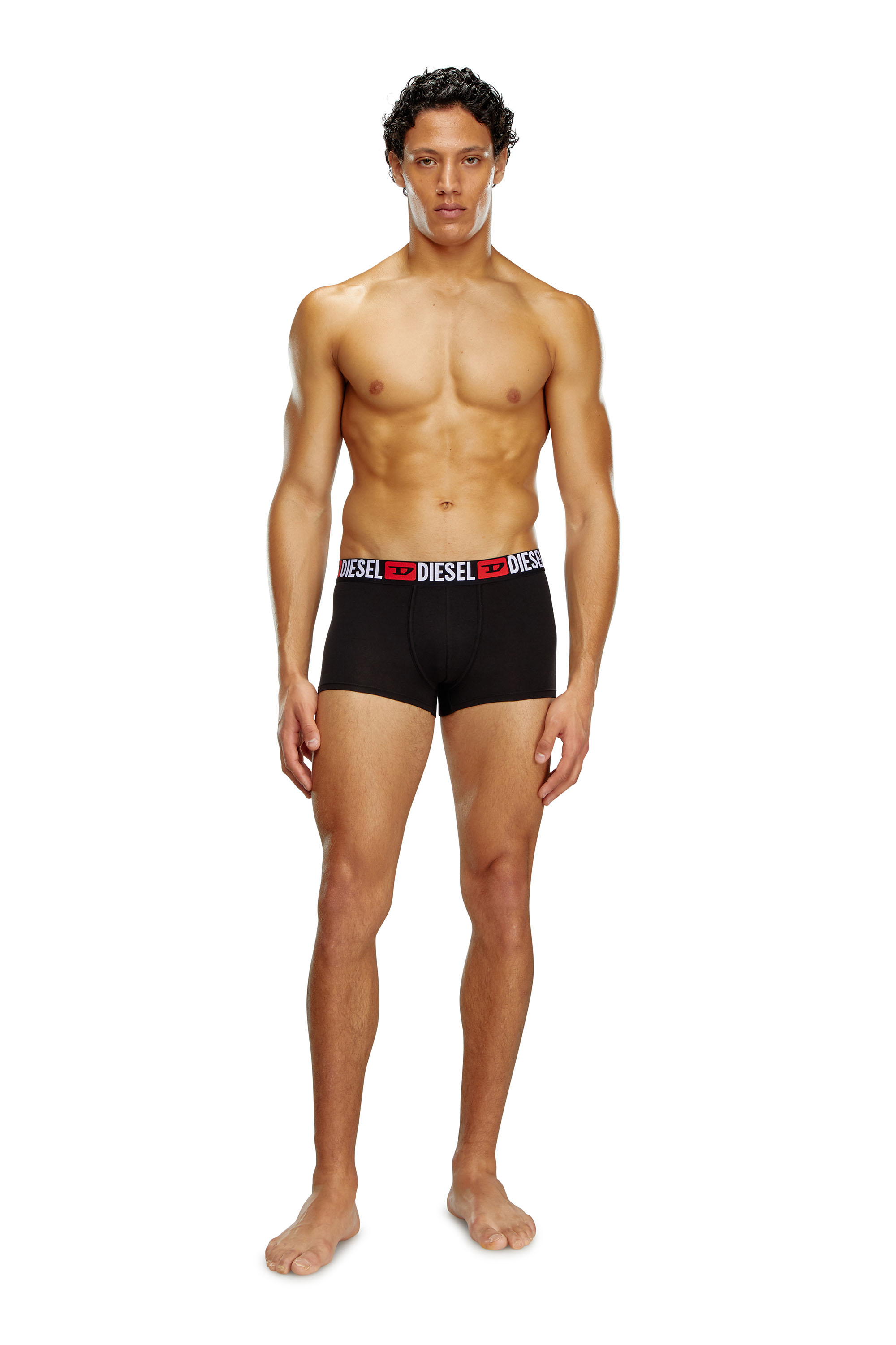 Diesel - UMBX-DAMIENTHREEPACK, Man's Three-pack of all-over logo waist boxers in Black - 3