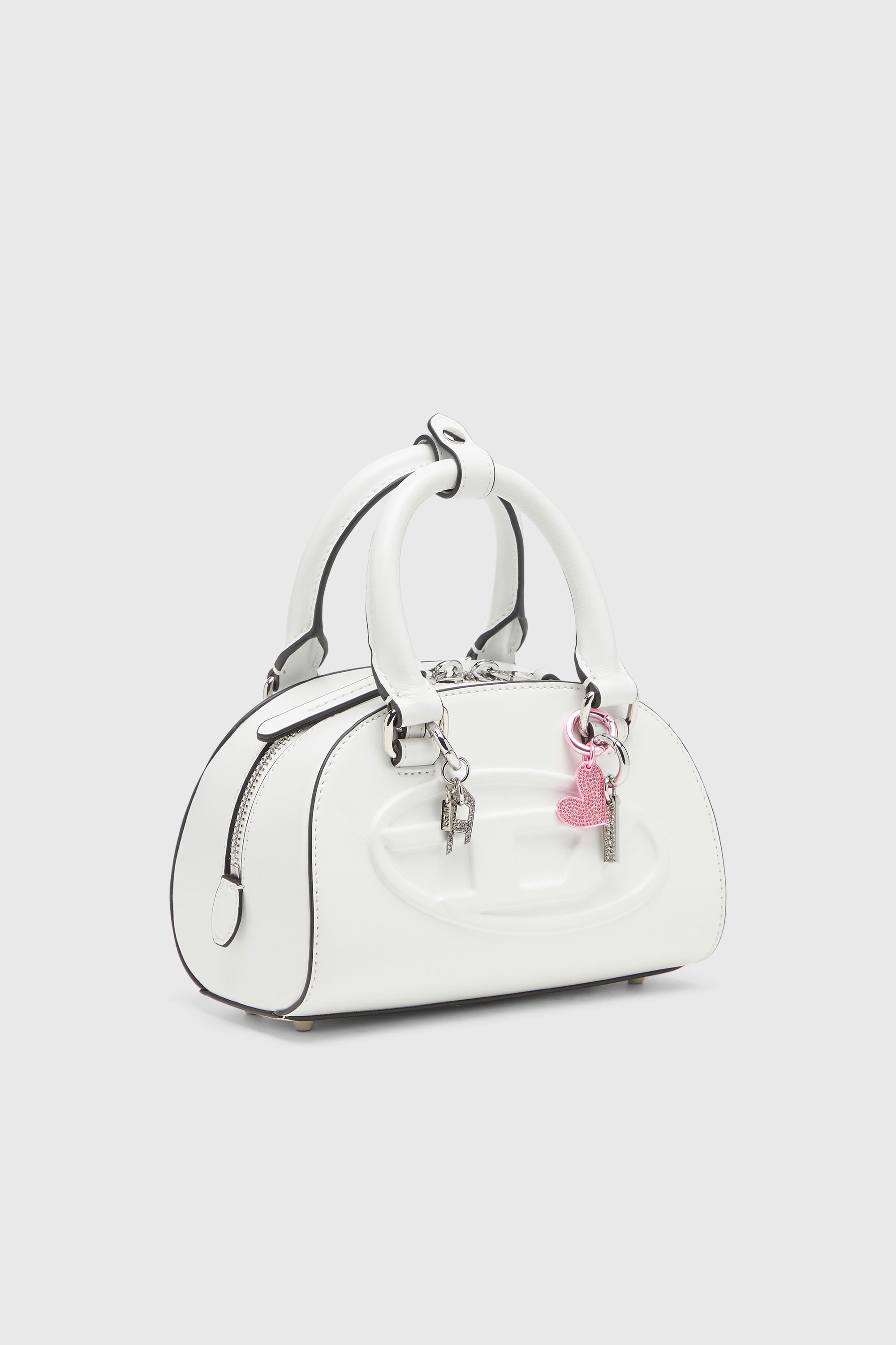 Diesel - CHARM-HEART, Woman's Metal heart charm with rhinestones in Pink - 2