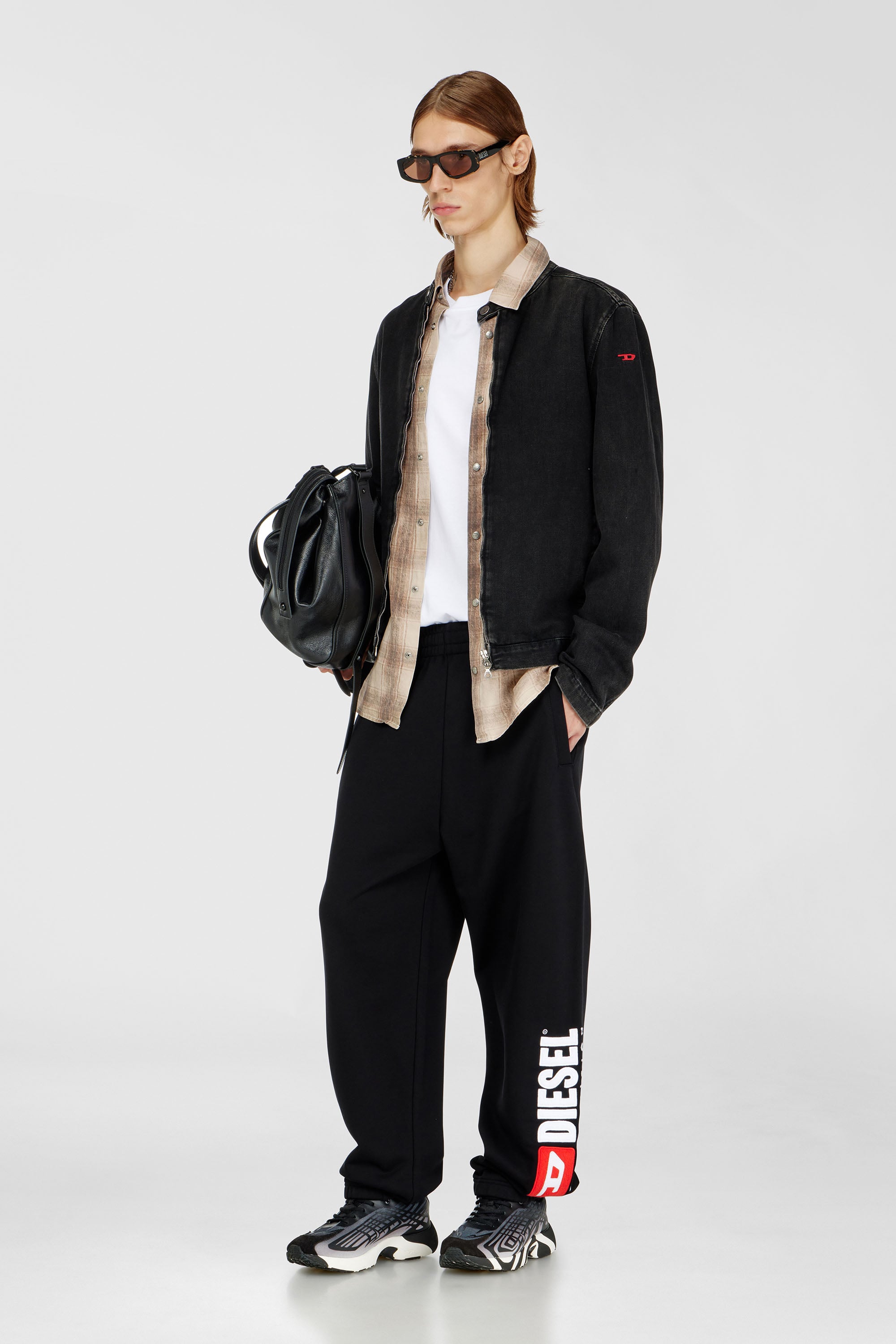 Diesel - P-MARKY-DIV, Man's Cotton pants with Diesel patch in Black - 2