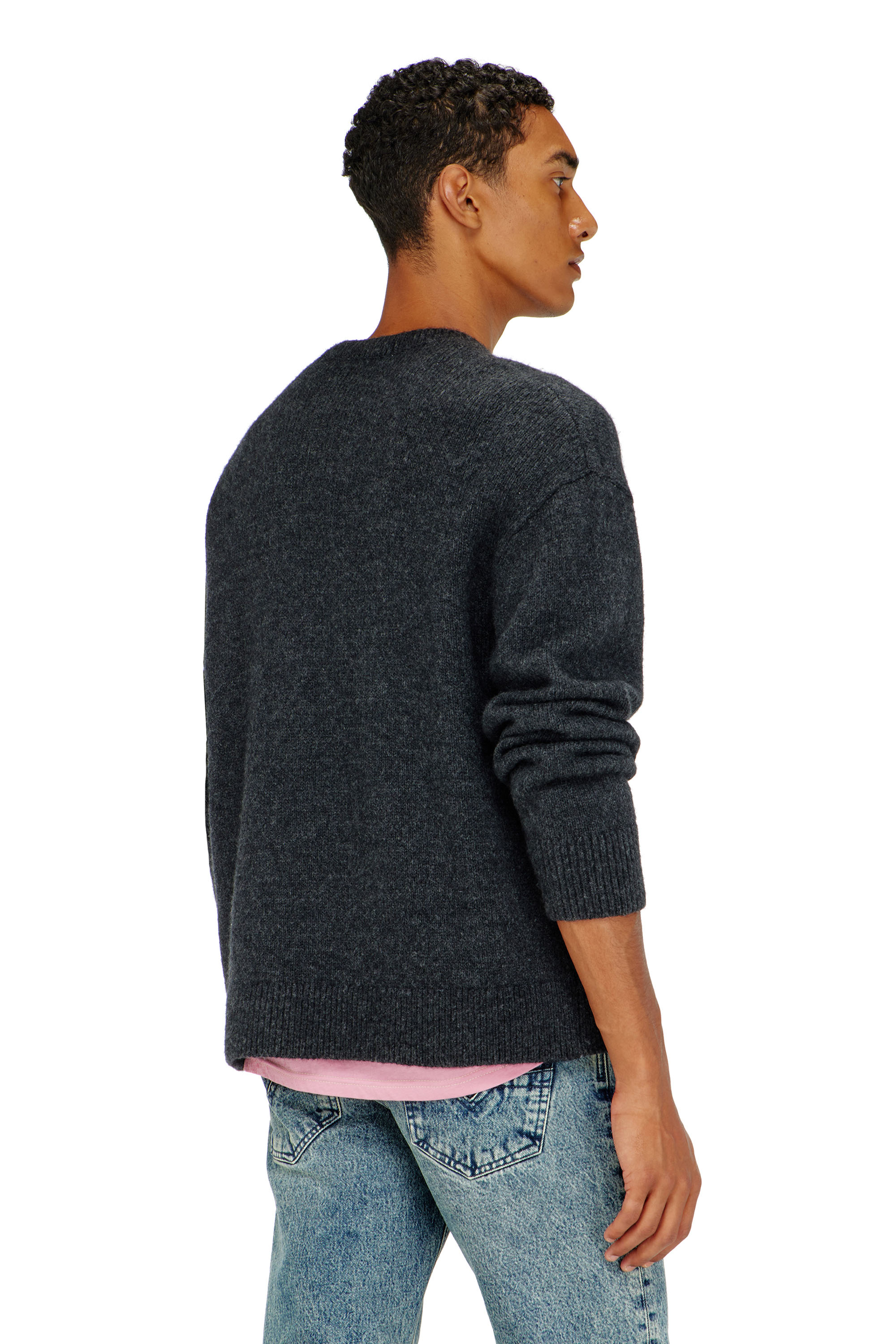 Diesel - K-AREESO, Man's Jumper in wool and alpaca blend in Black - 4