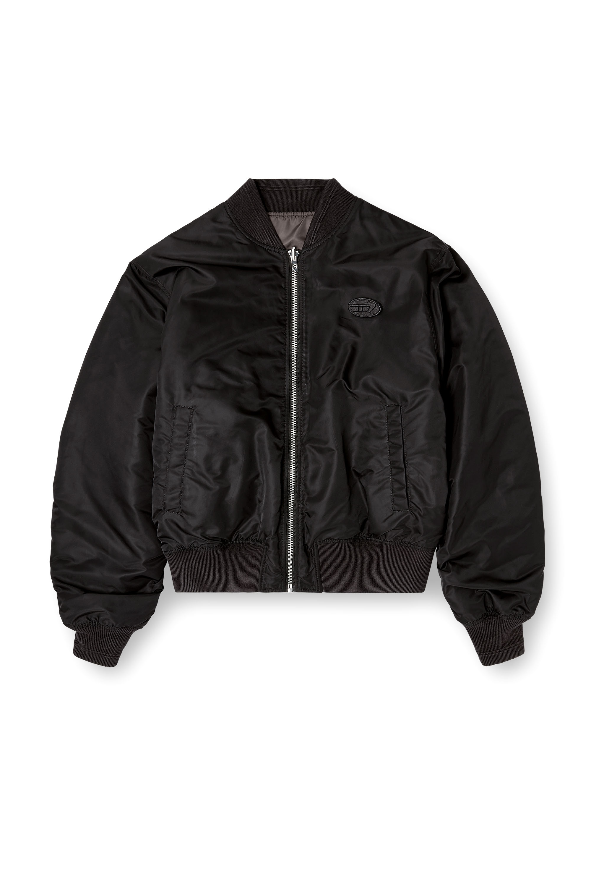 Diesel - W-TYPE-D1, Man's Padded bomber jacket with Oval D embroidery in Black - 4