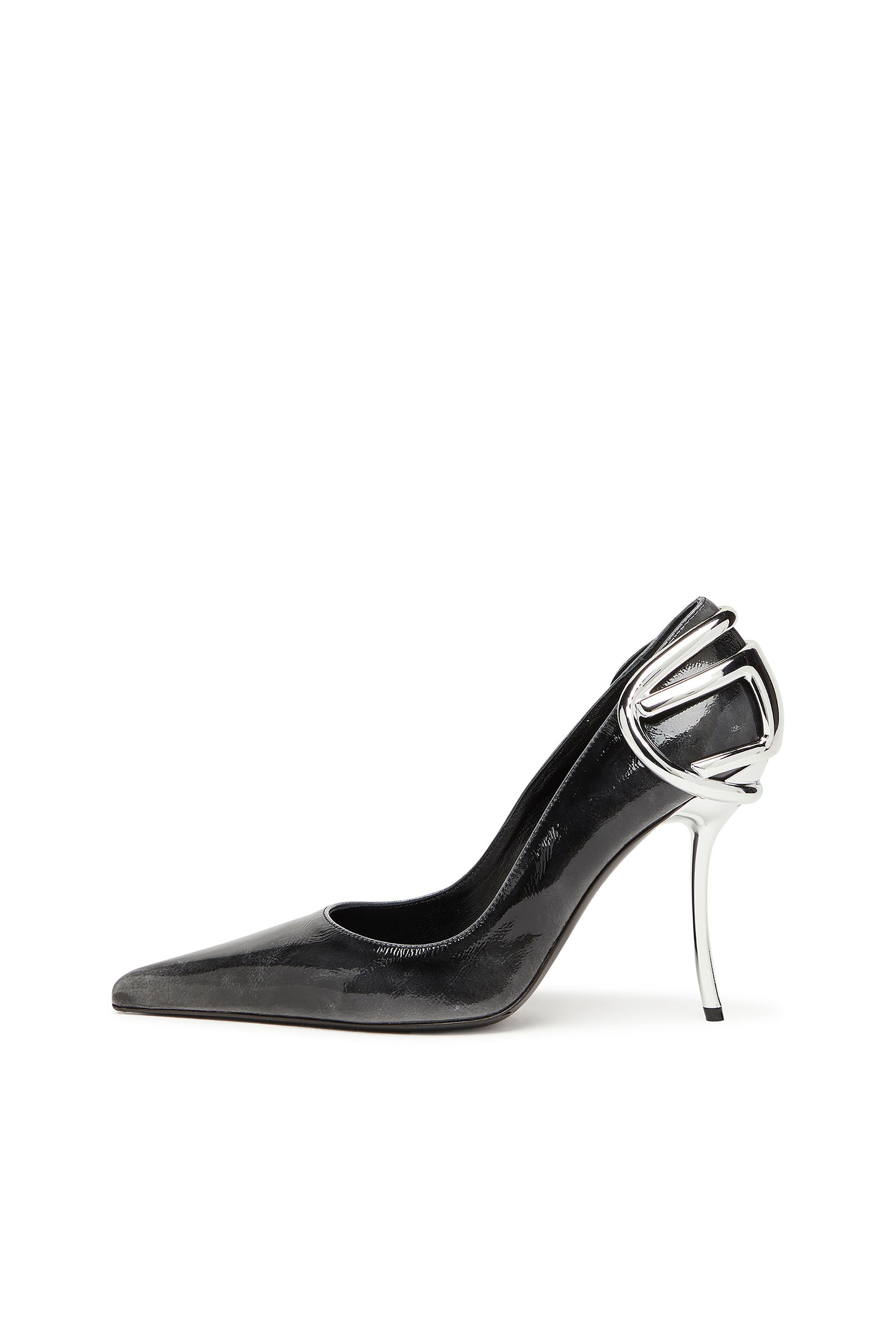 Diesel - D-TEN&HALF P, Woman's D-Ten&Half-Pumps in patent pull-up leather in Black - 3