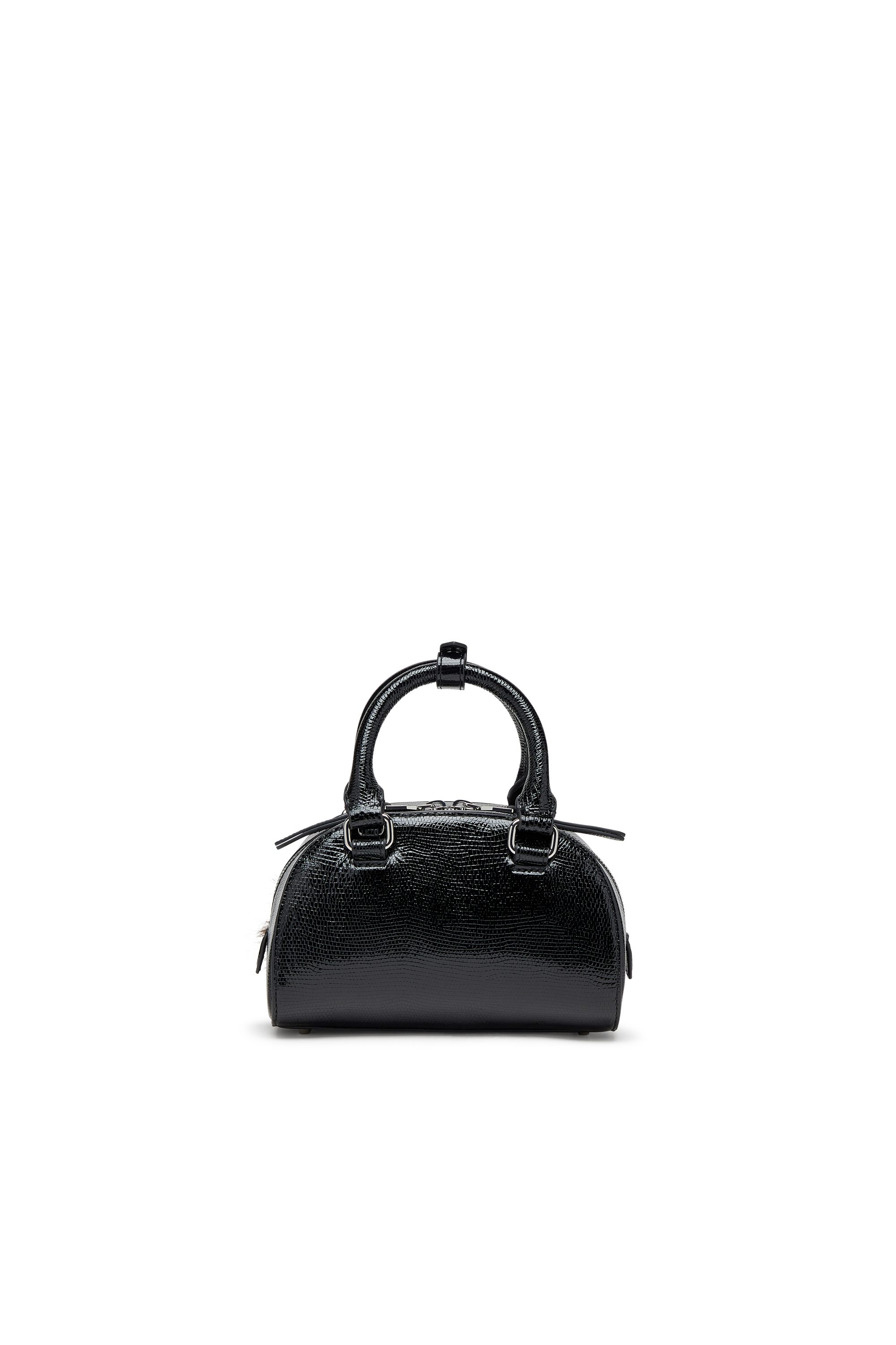 Diesel - 1DR DOME CROSSBODY, Woman's 1DR Dome-Mini bowling bag in embossed leather in Black - 3