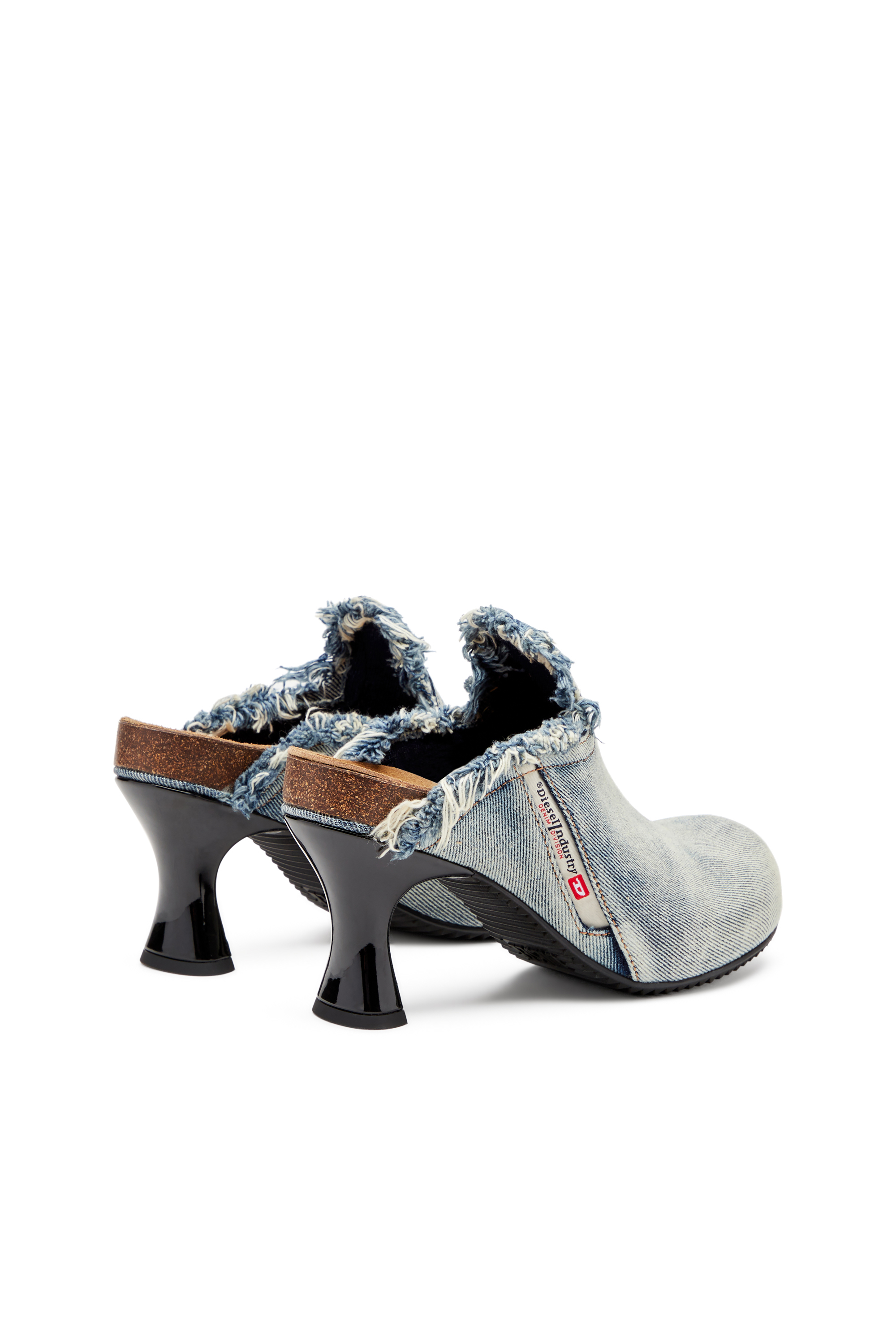 Diesel - D-WOODSTOCK ML W, Woman's D-Woodstock-Frayed denim mules in Light Blue - 3