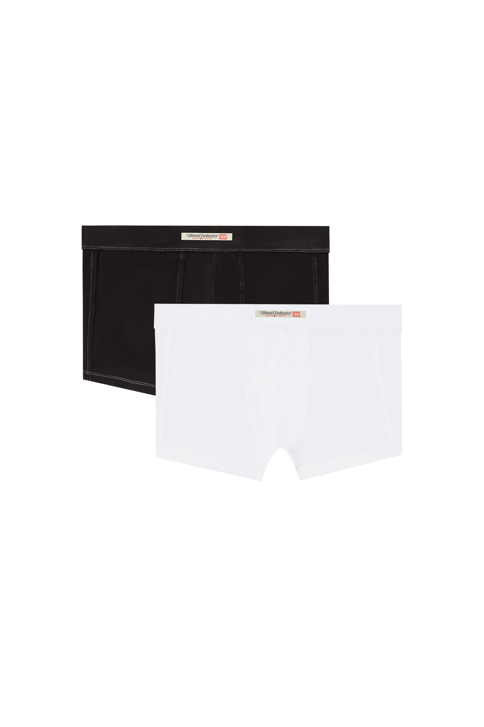 Diesel - DEVON-DNM-2PACK, Man's 2-pack boxer briefs with Diesel Industry flag in White/Black - 1