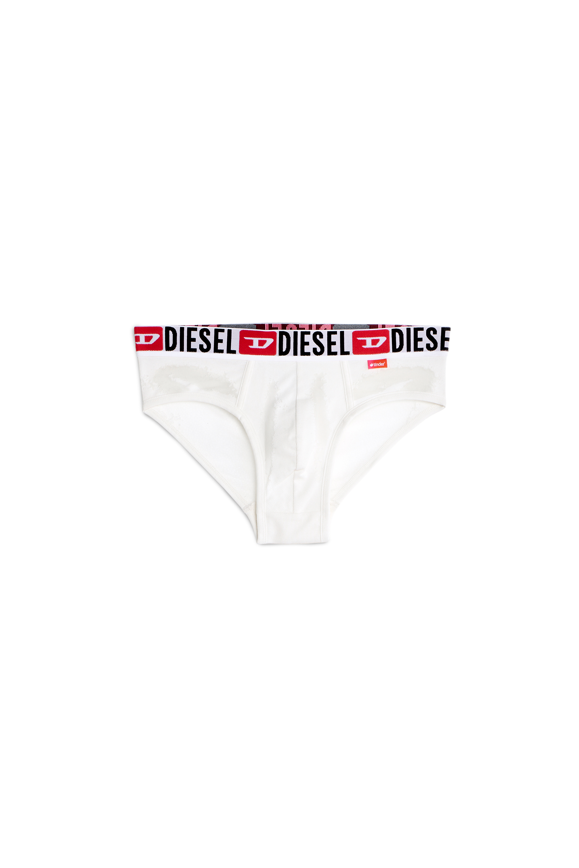 Diesel - PR-ANDRE, Man's Briefs with sheer devor&eacute; effect in White - 2