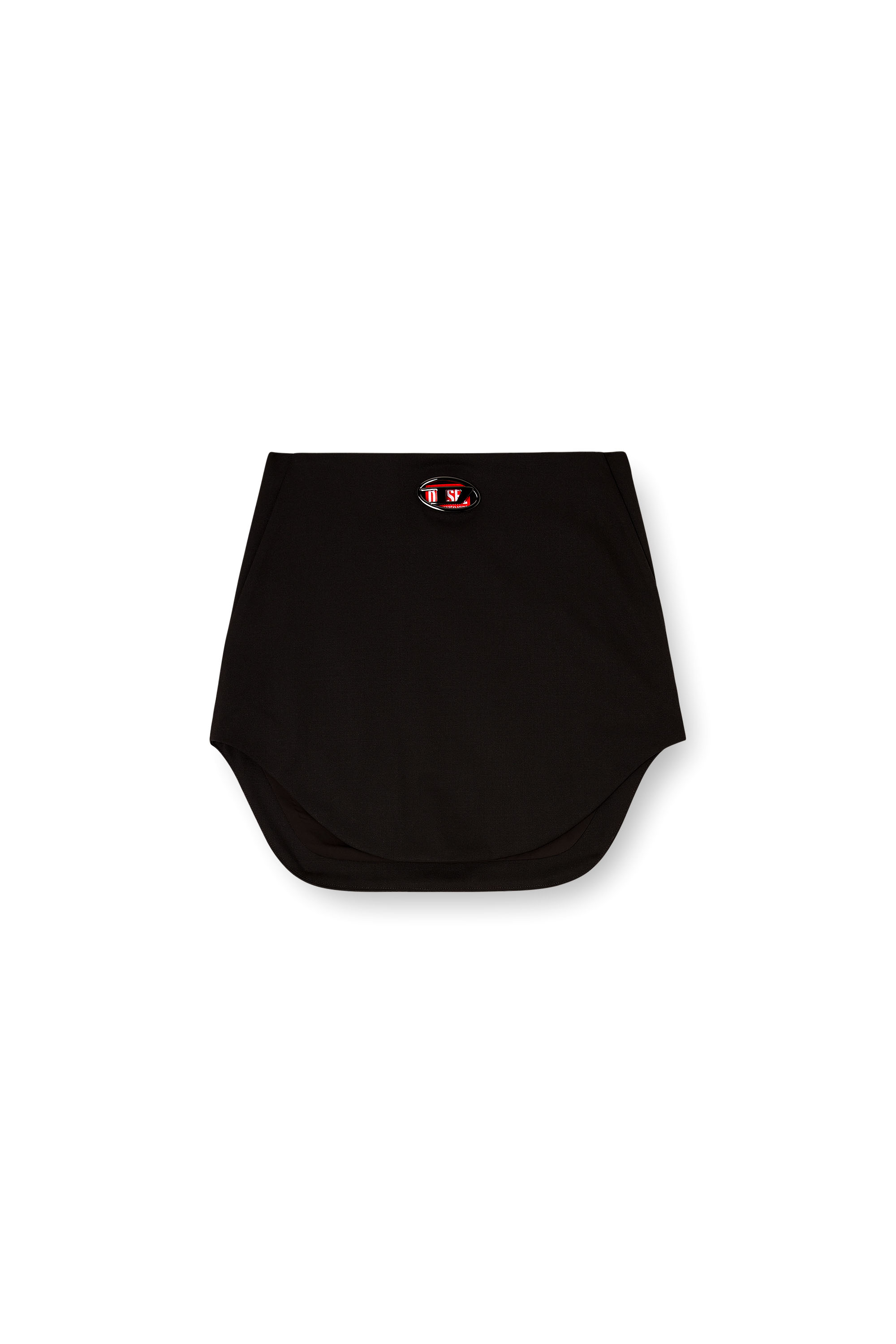 Diesel - O-LIVERY, Woman's Wool-blend mini skirt with Oval D plaque in Black - 2