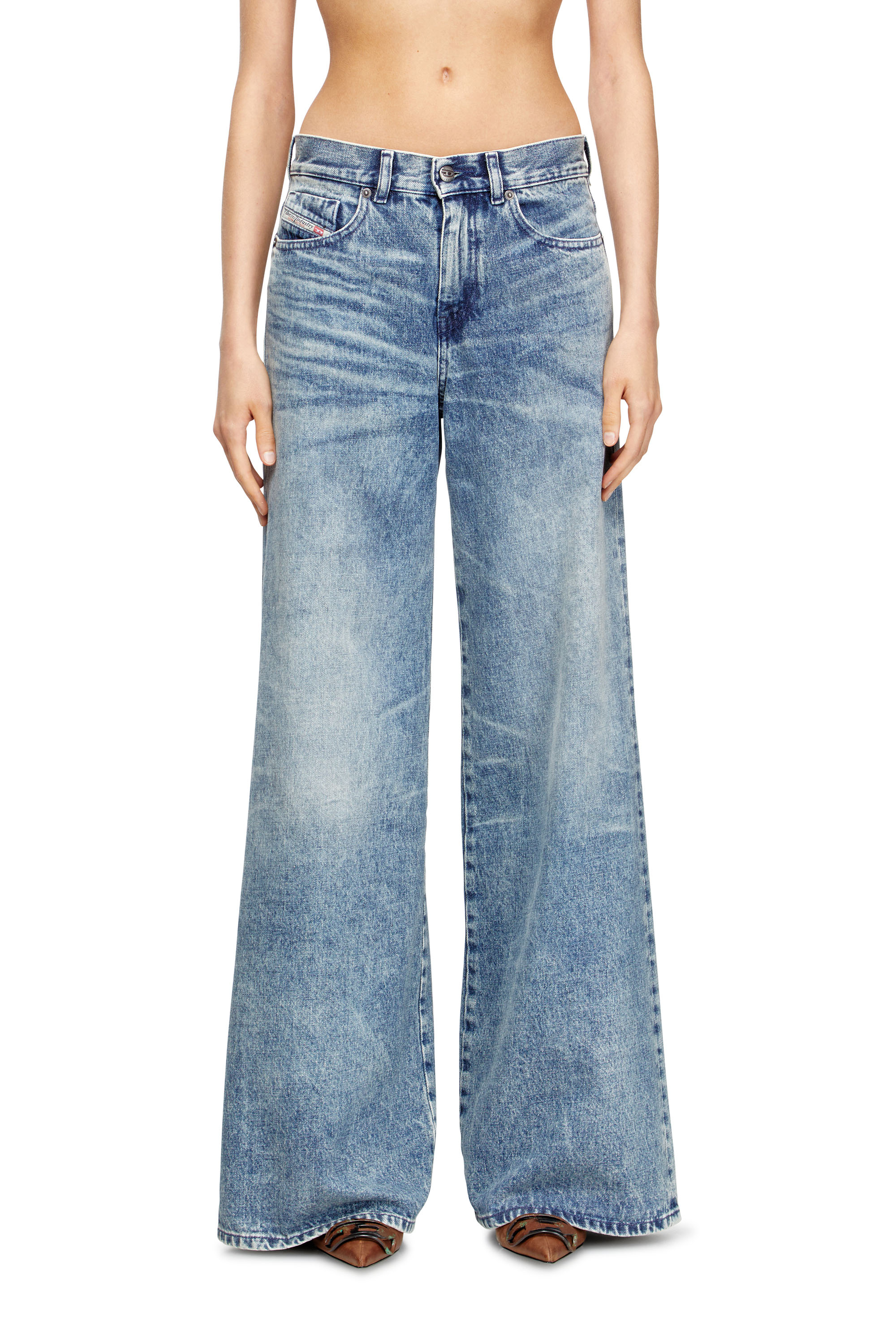 Flare Jeans 1978 D-Akemi 007DA, Light Blue Diesel - Woman's Flare Jeans 1978 D-Akemi 007DA, Light Blue - 3