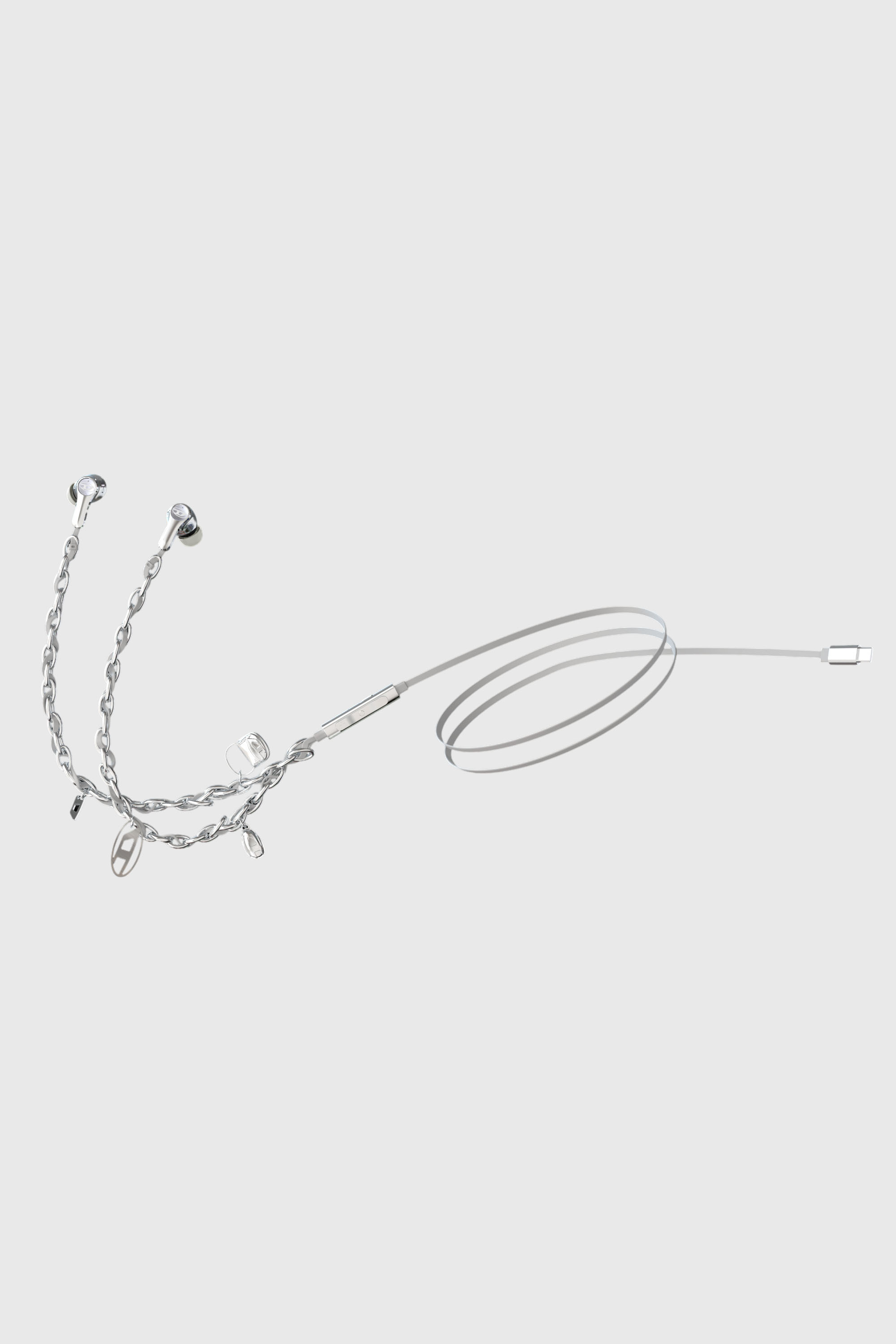 DIESEL Wired ANC Earbuds 60458 DP09 イヤホン Women's Wired Earbuds and charms | Silver | Diesel {{Country}}