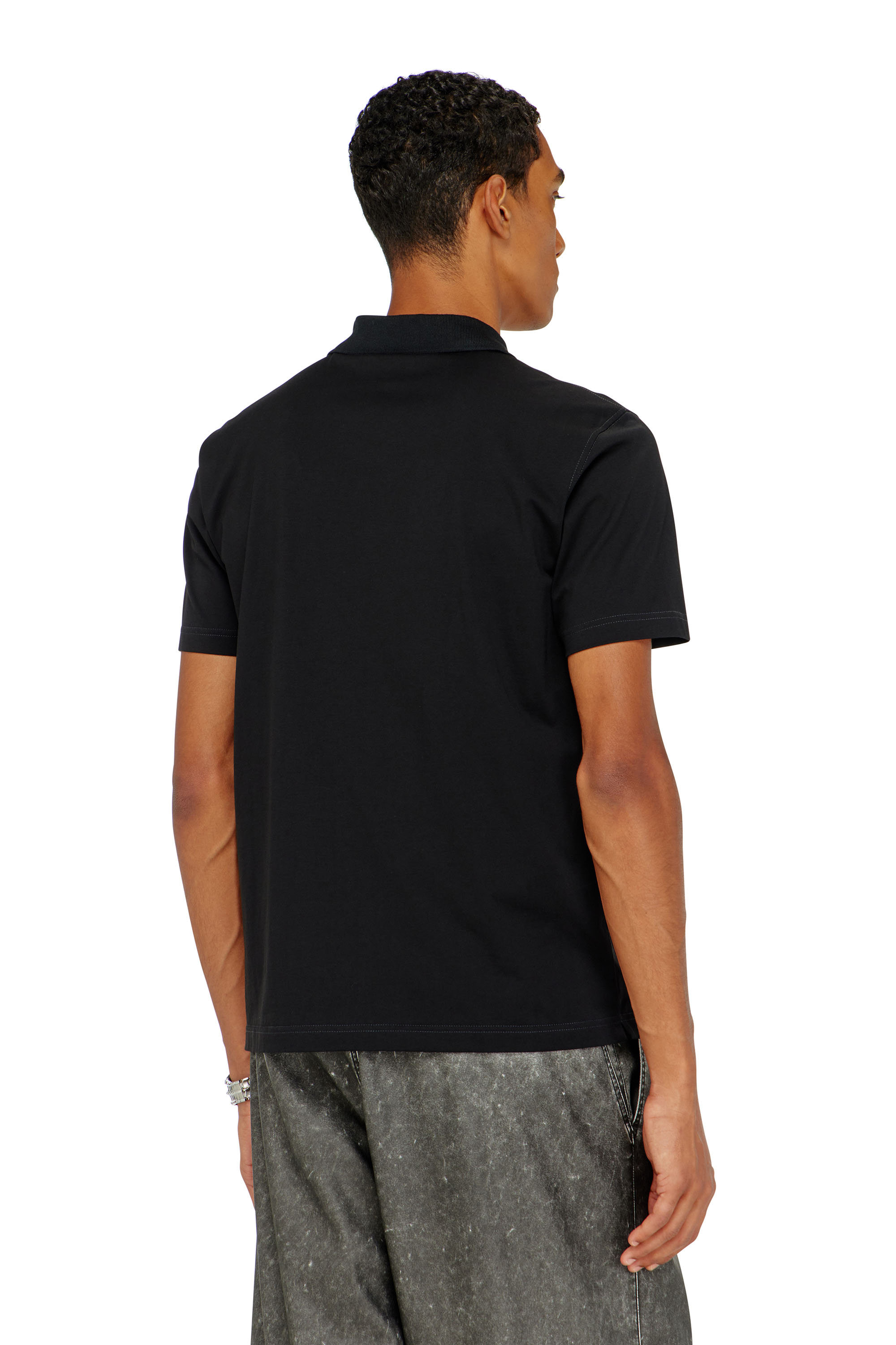 Diesel - T-REJUST-PIPING, Man's Polo shirt with contrast piping in Black - 4