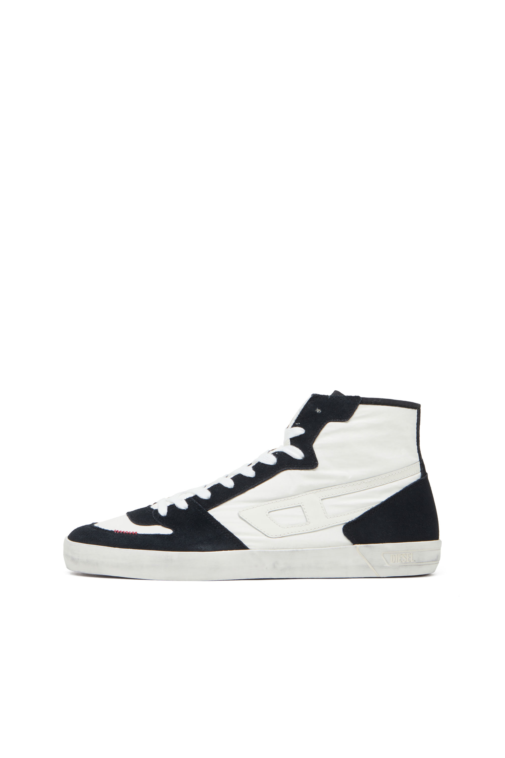 Diesel - S-LEROJI D-1 MID, Man's S-Leroji D-Padded-ripstop and suede high-top sneakers in Black/White - 7