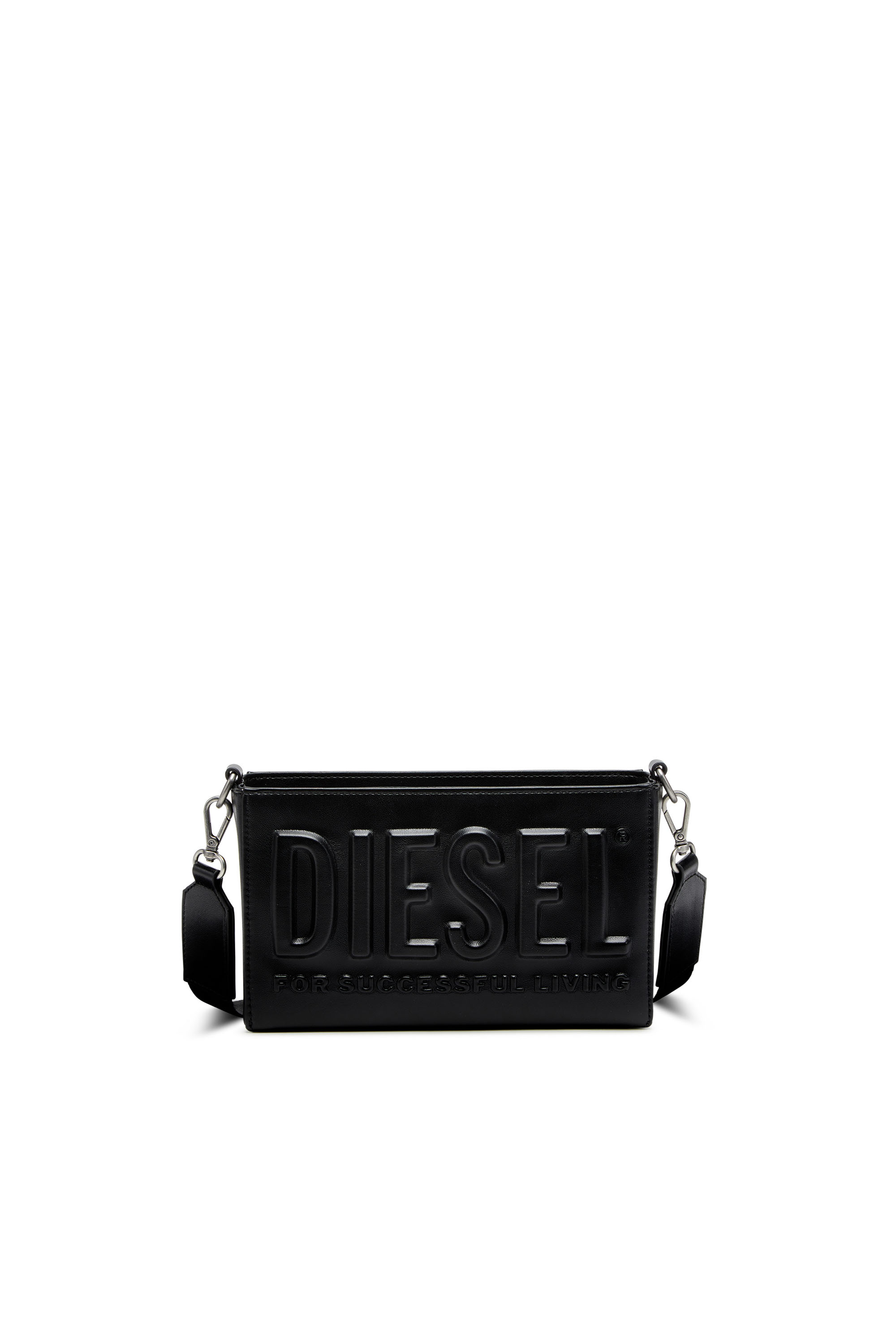 Diesel - DSL 3D CAMERA BAG, Man's Dsl 3D-PU camera bag with embossed logo in Black - 1