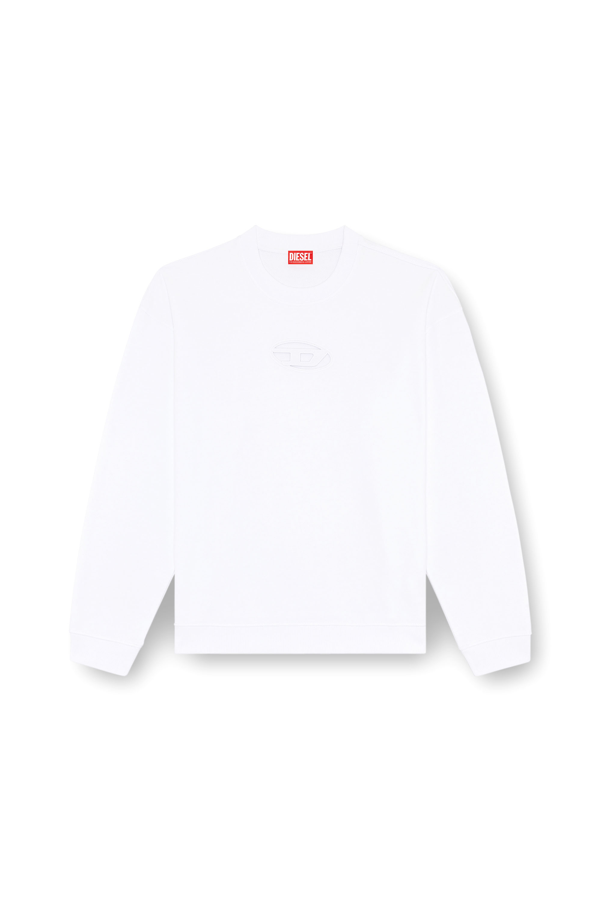 Diesel - S-BOXT-OD, Man's Sweatshirt with cut-out Oval D logo in White - 3