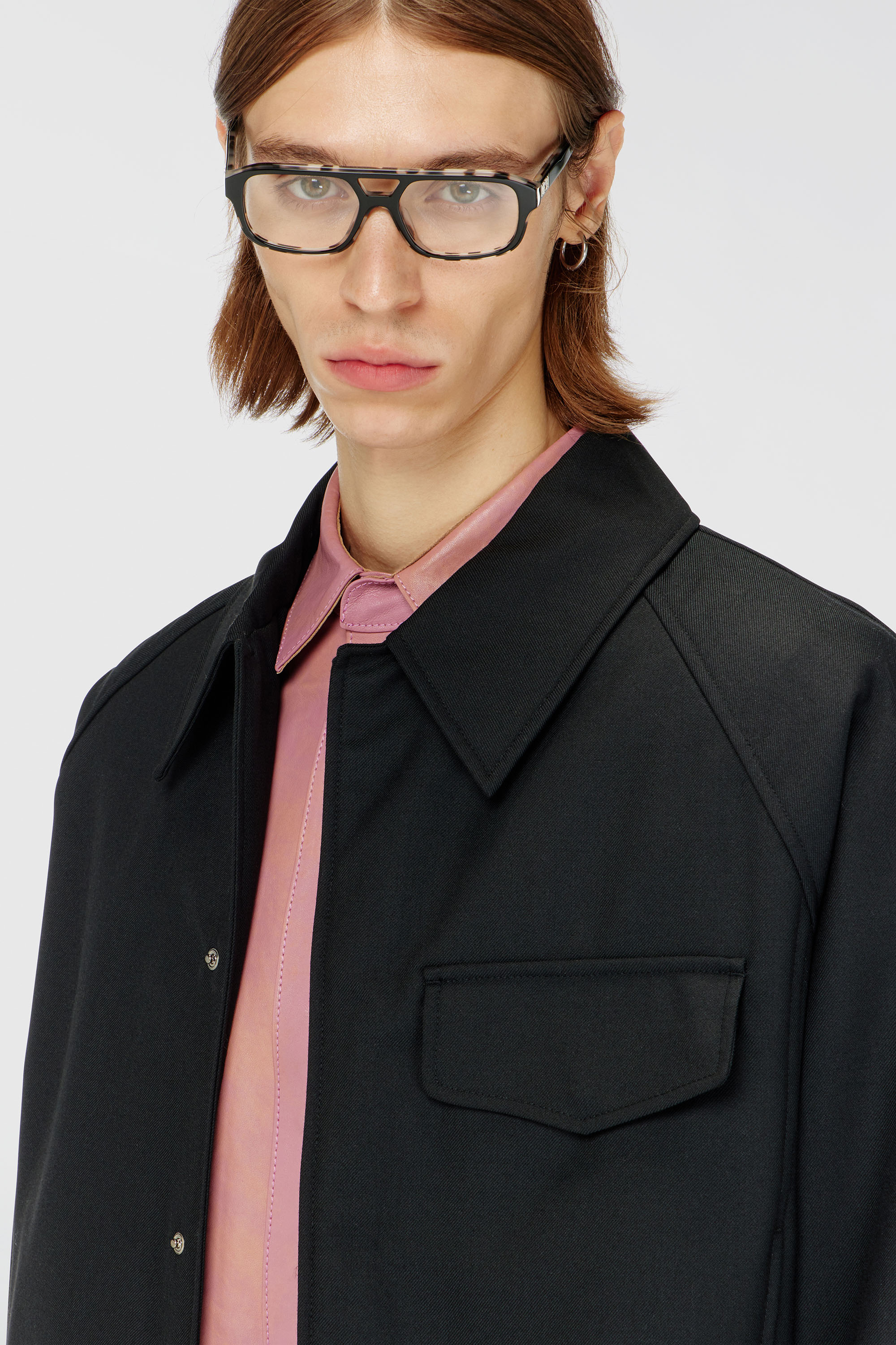 Diesel - J-ATTOR-COOL, Man's Gathered bomber jacket in wool blend in null - 5