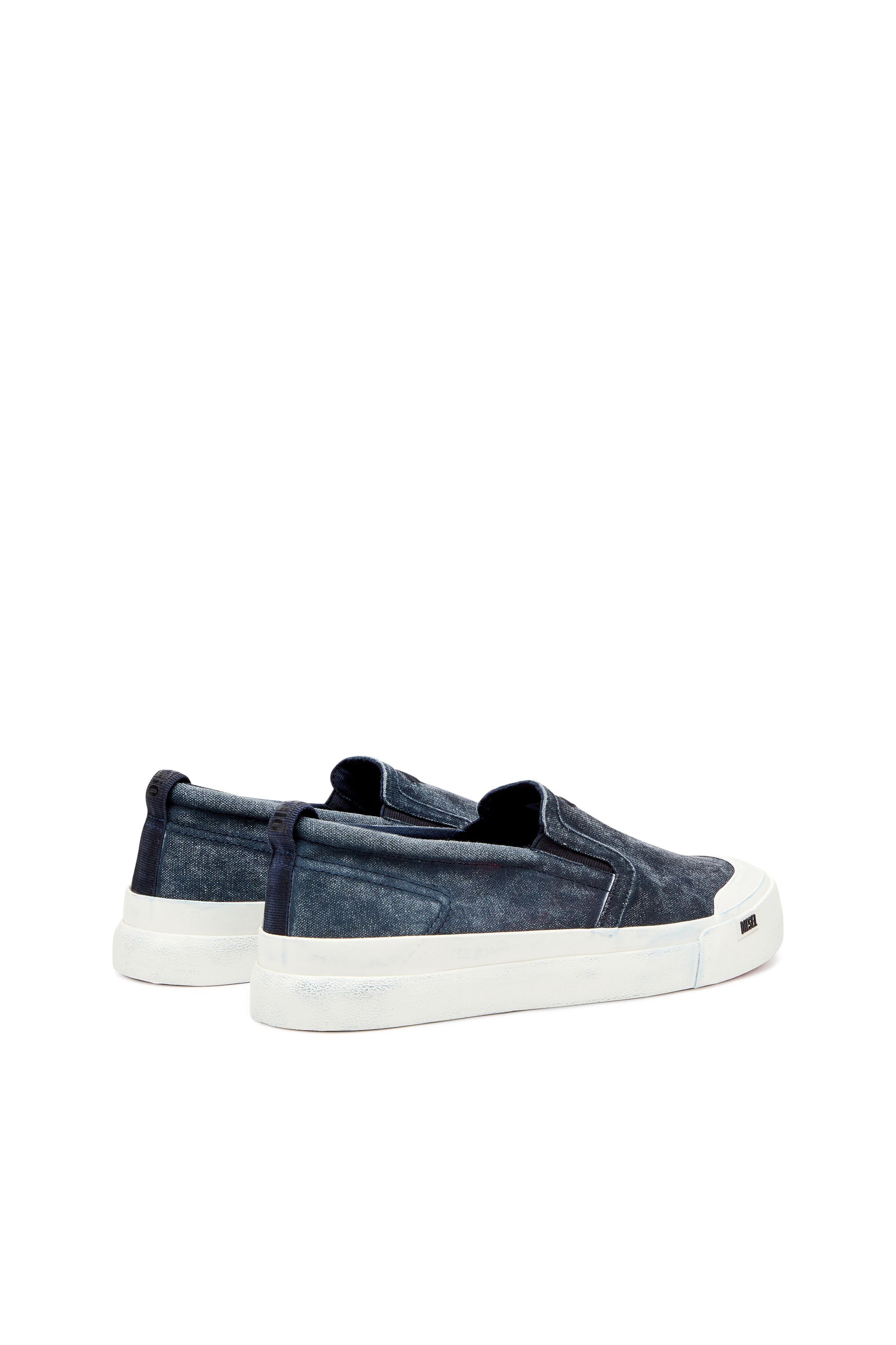 Diesel - S-ATHOS SLIP ON, Man's S-Athos-Canvas slip-on sneakers with D embroidery in Blue - 3